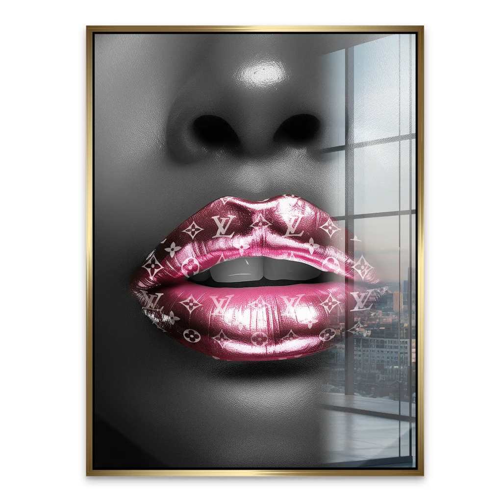 Vuitton Pink Lips Acrylglas Bild INGALERIE