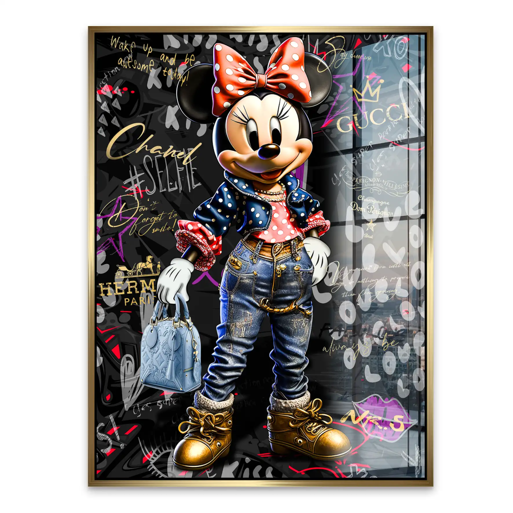 Minnie Maus Street Art Style Acrylglas Bild INGALERIE