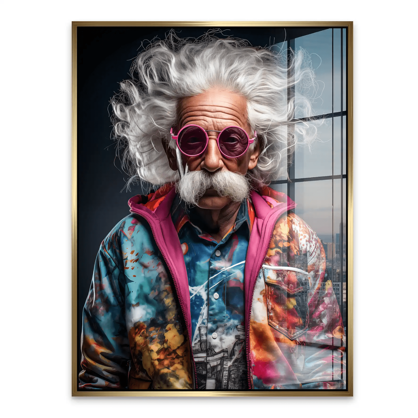 Einstein Hipster Style Acrylglas Bild INGALERIE