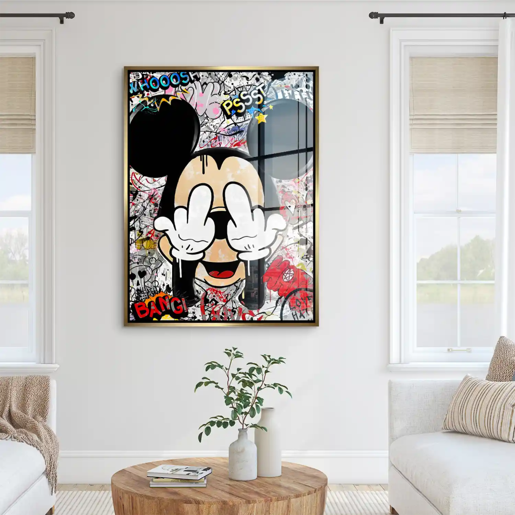 Micky Graffiti Street Art Acrylglas Bild INGALERIE