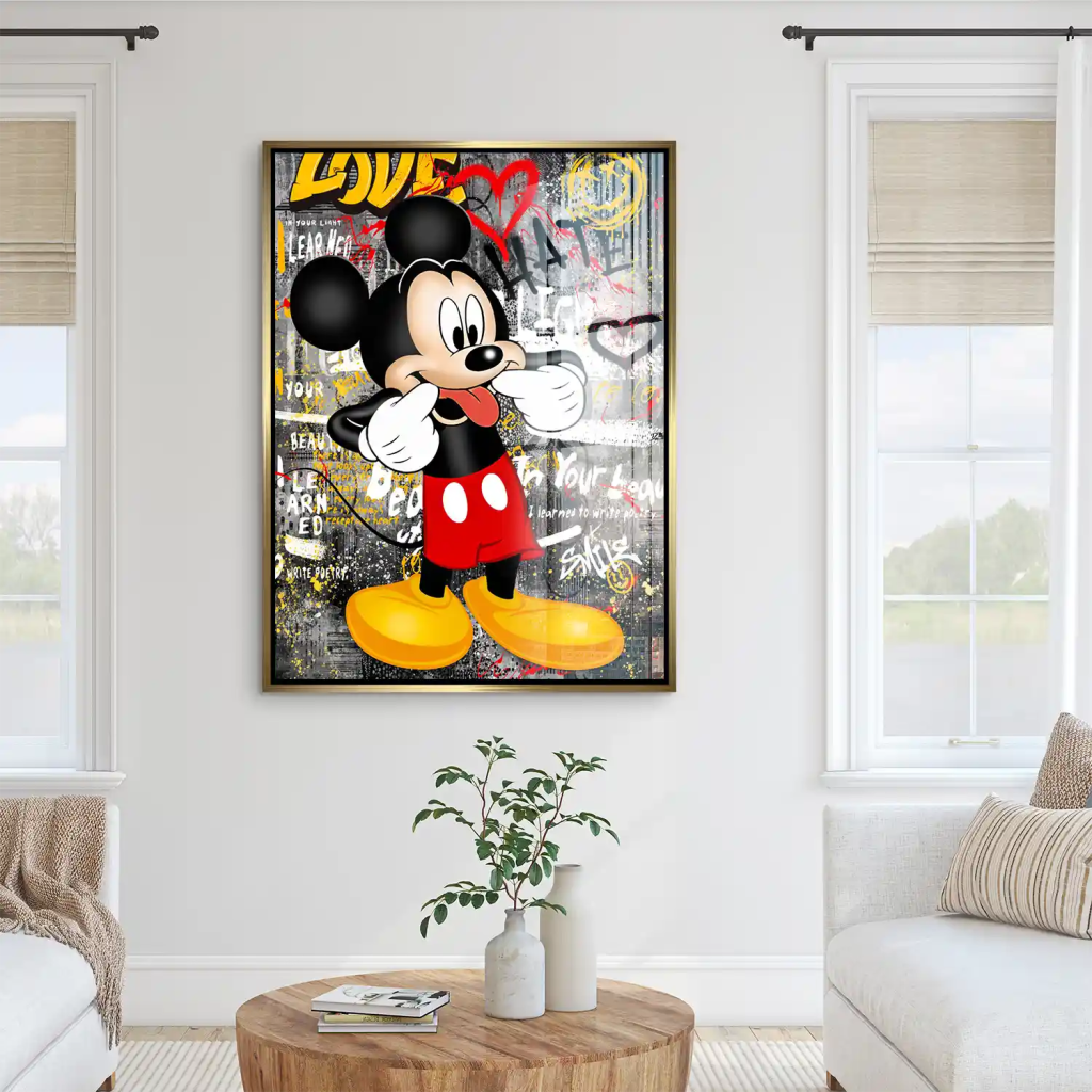 Micky Love and Hate Pop Art Acrylglas Bild INGALERIE