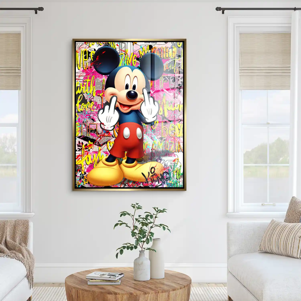 Micky Mittelfinger Street Art Acrylglas Bild INGALERIE