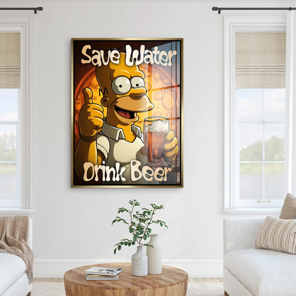 Homer Drink Beer Acrylglas Bild INGALERIE