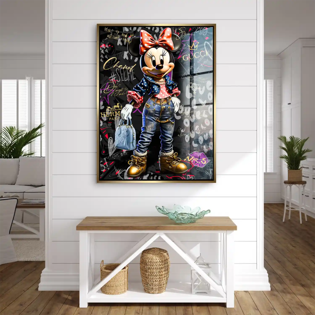 Minnie Maus Street Art Style Acrylglas Bild INGALERIE