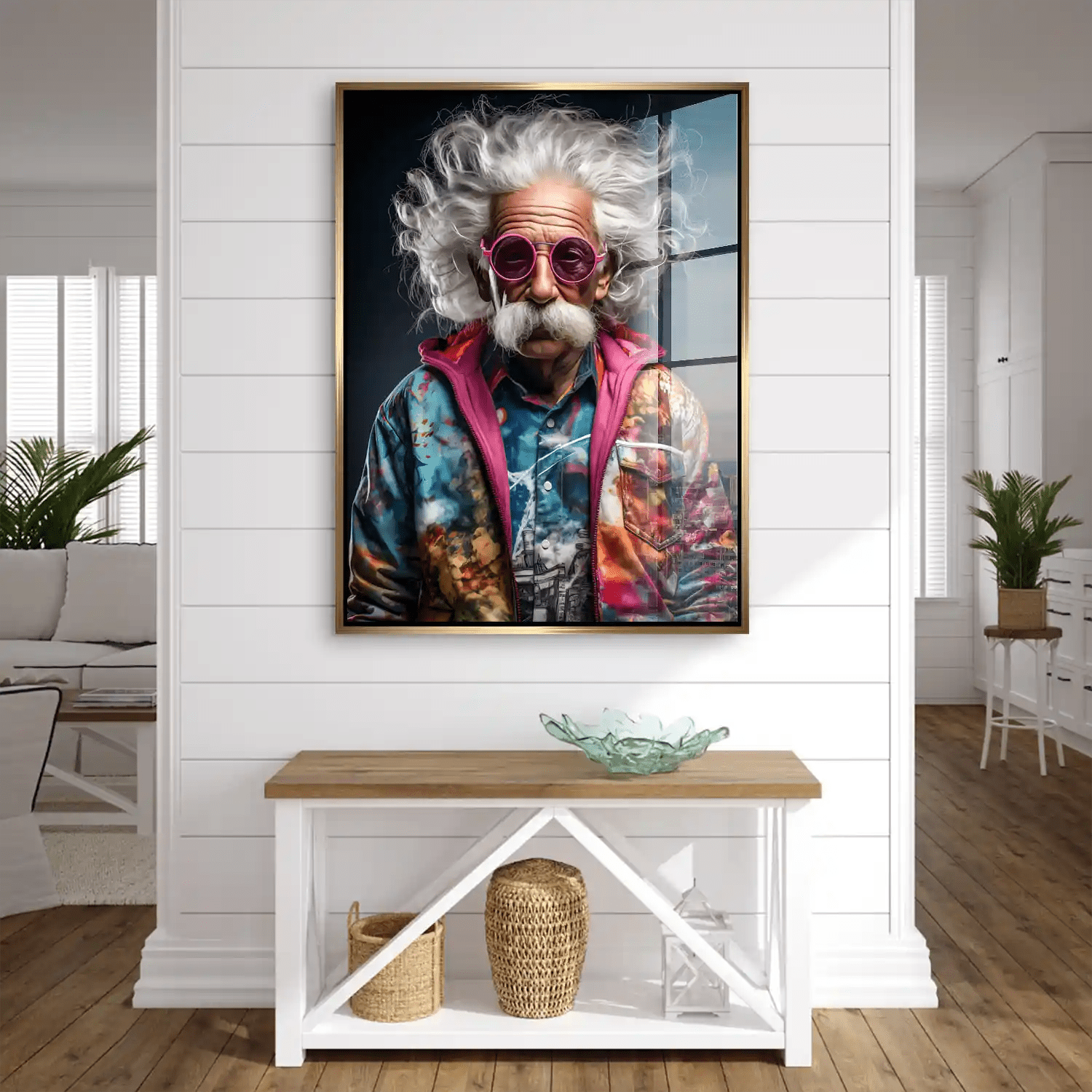Einstein Hipster Style Acrylglas Bild INGALERIE