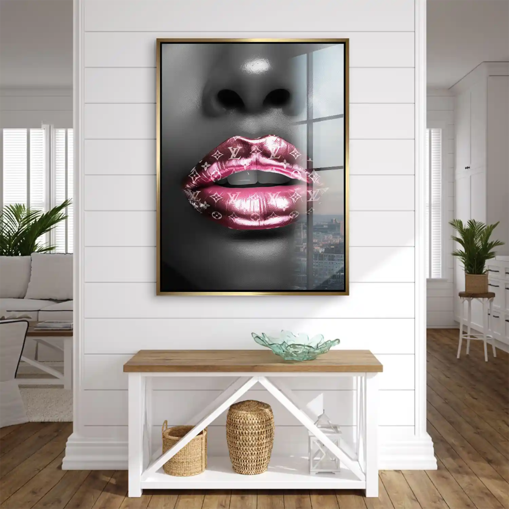 Vuitton Pink Lips Acrylglas Bild INGALERIE