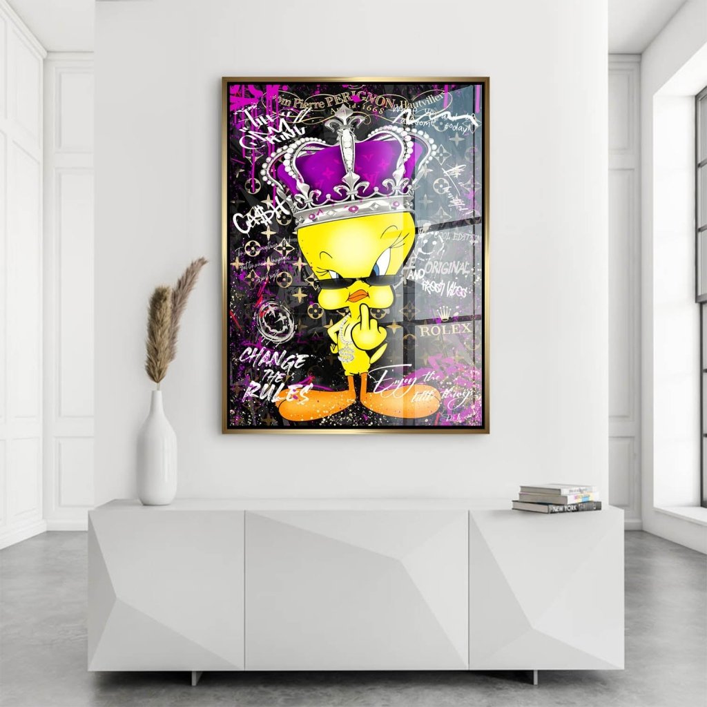 Pop Art Tweety Change the Rules Acrylglas Bild INGALERIE