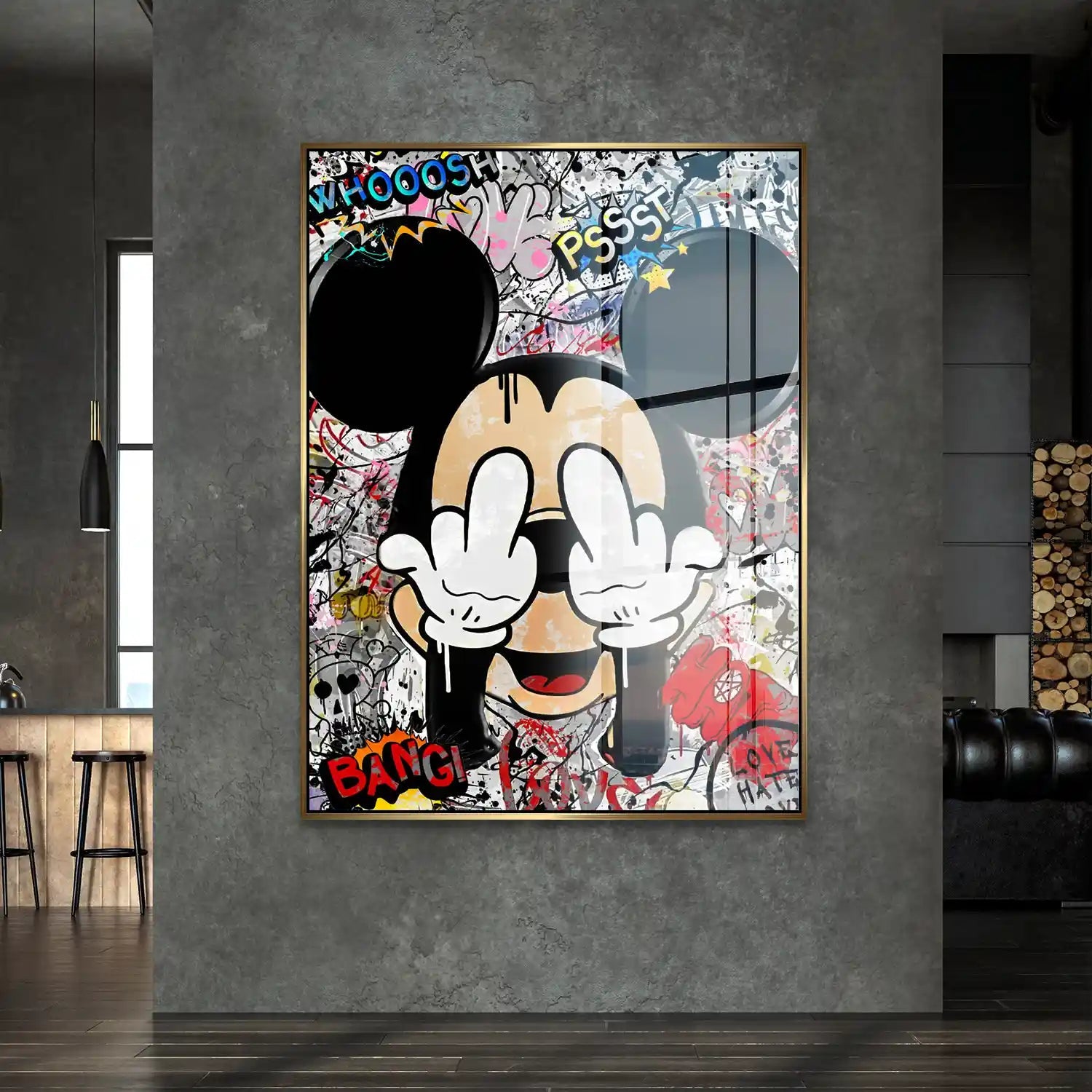 Micky Graffiti Street Art Acrylglas Bild INGALERIE