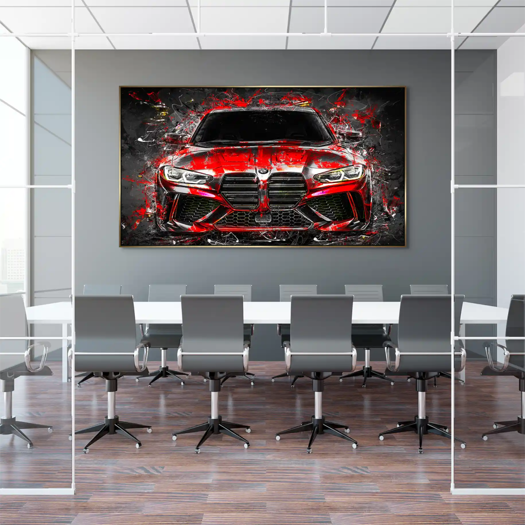 BMW M4 Abstrakt Style Aludibond Bild INGALERIE