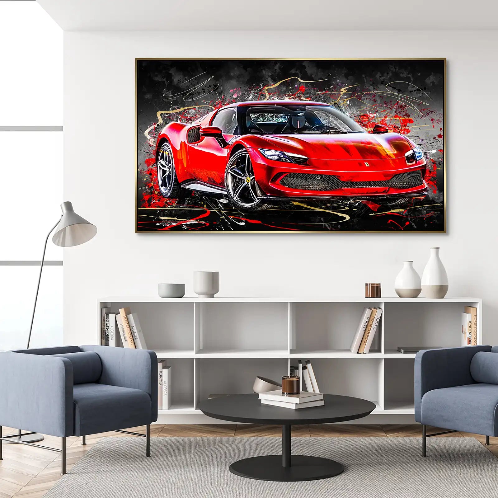 Ferrari 296 Abstrakt Aludibond Bild INGALERiE