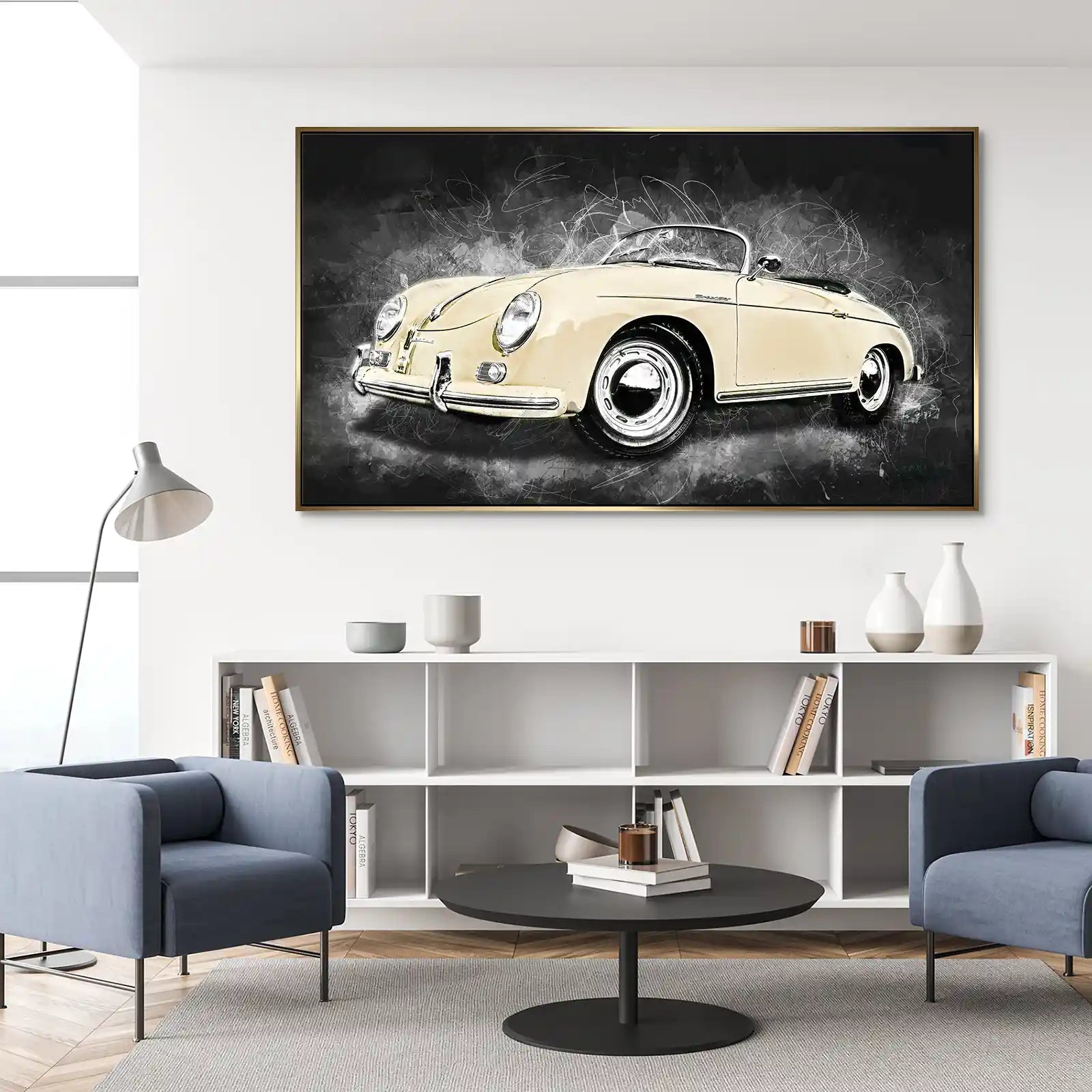 Retro Porsche Speedster Abstrakt Style Aludibond Bild INGALERIE