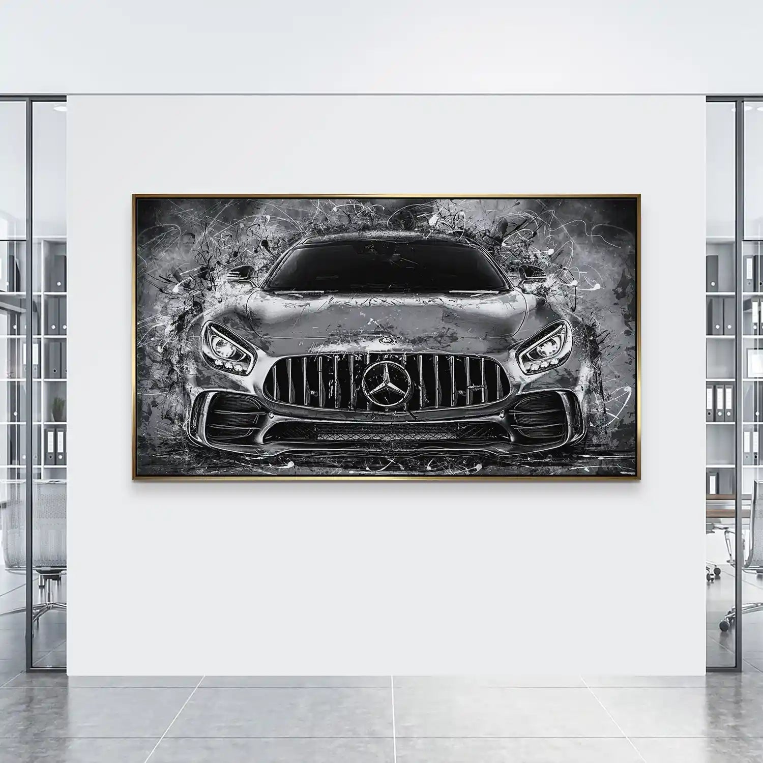 Mercedes AMG GT Silver Style Aludibond Bild INGALERIE