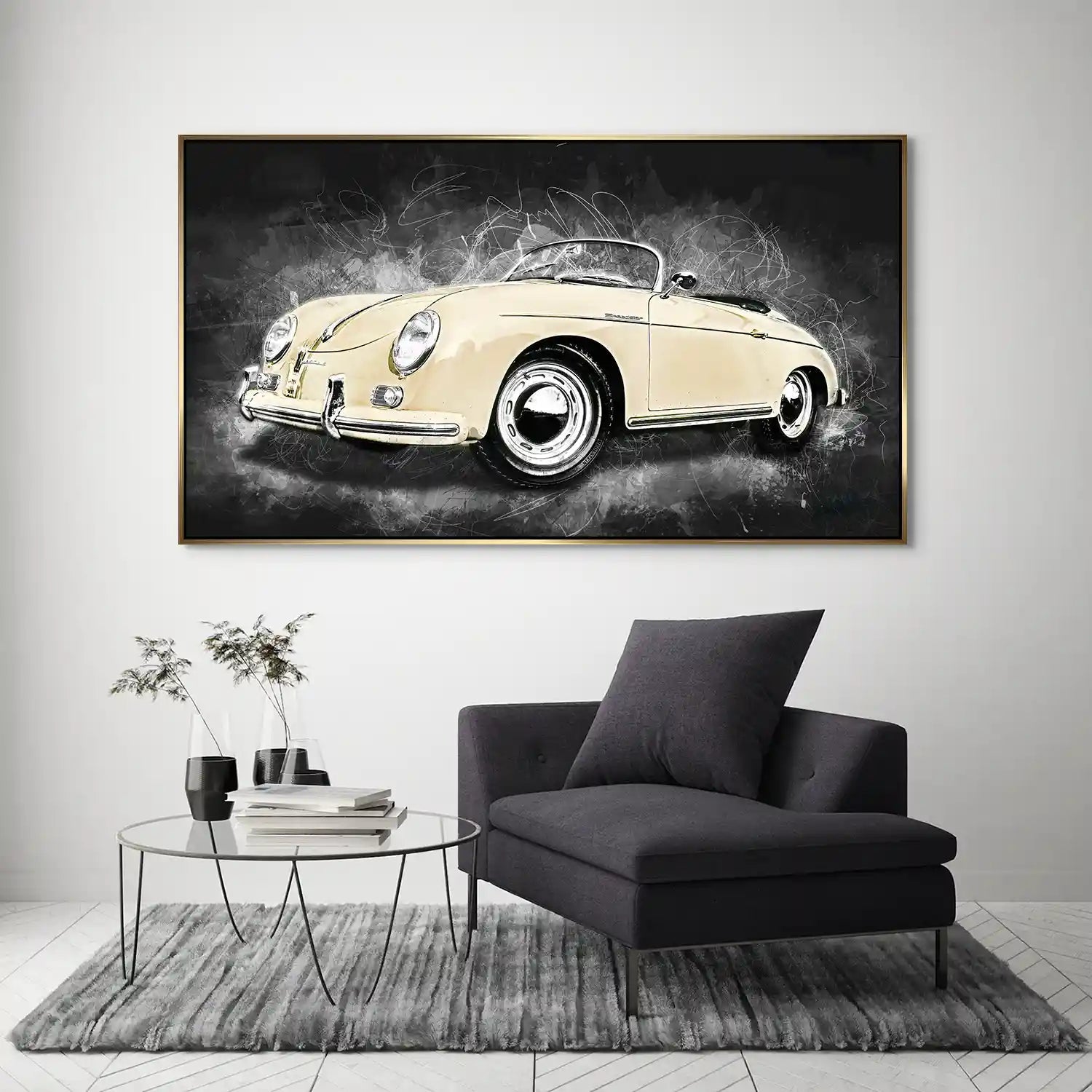 Retro Porsche Speedster Abstrakt Style Aludibond Bild INGALERIE