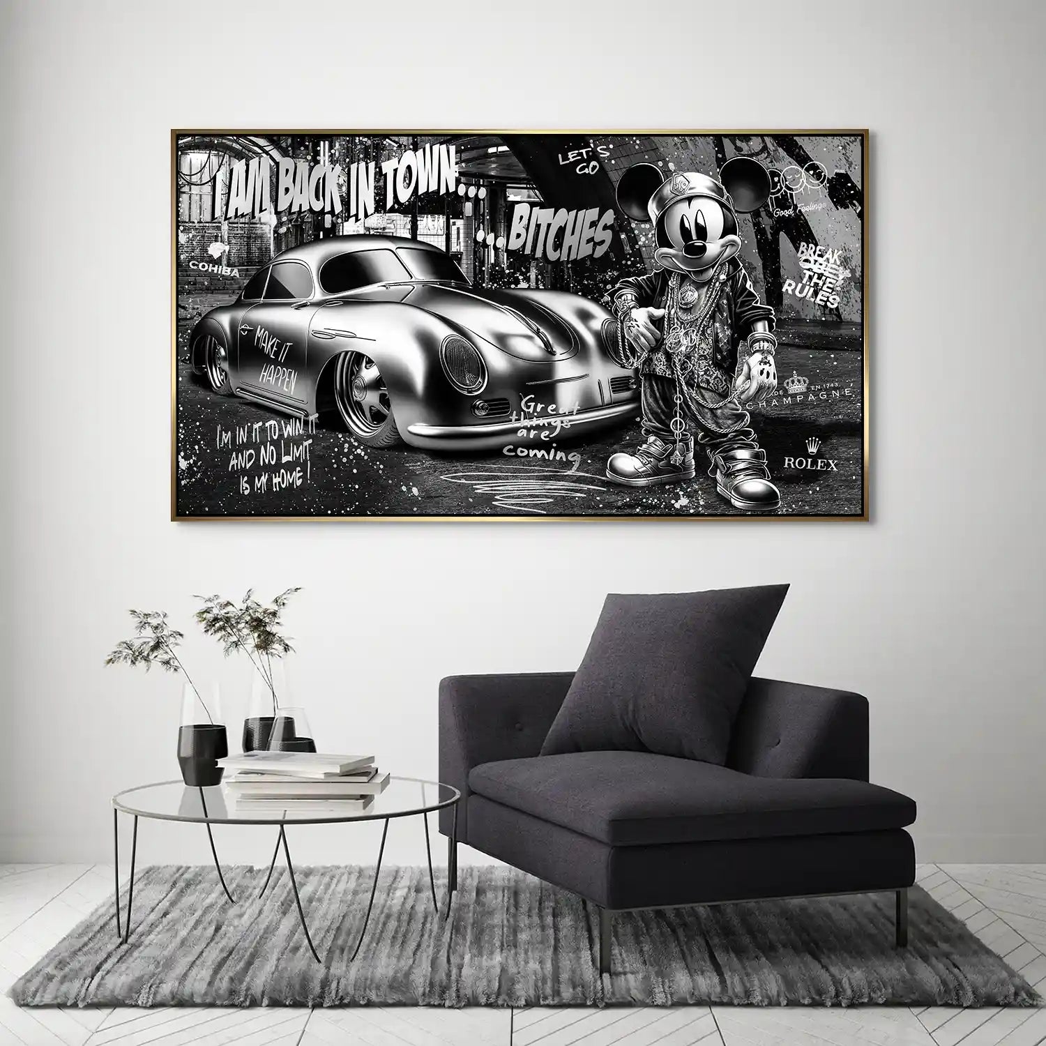 Micky Speedster 356 Pop Art Style Aludibond Bild INGALERIE