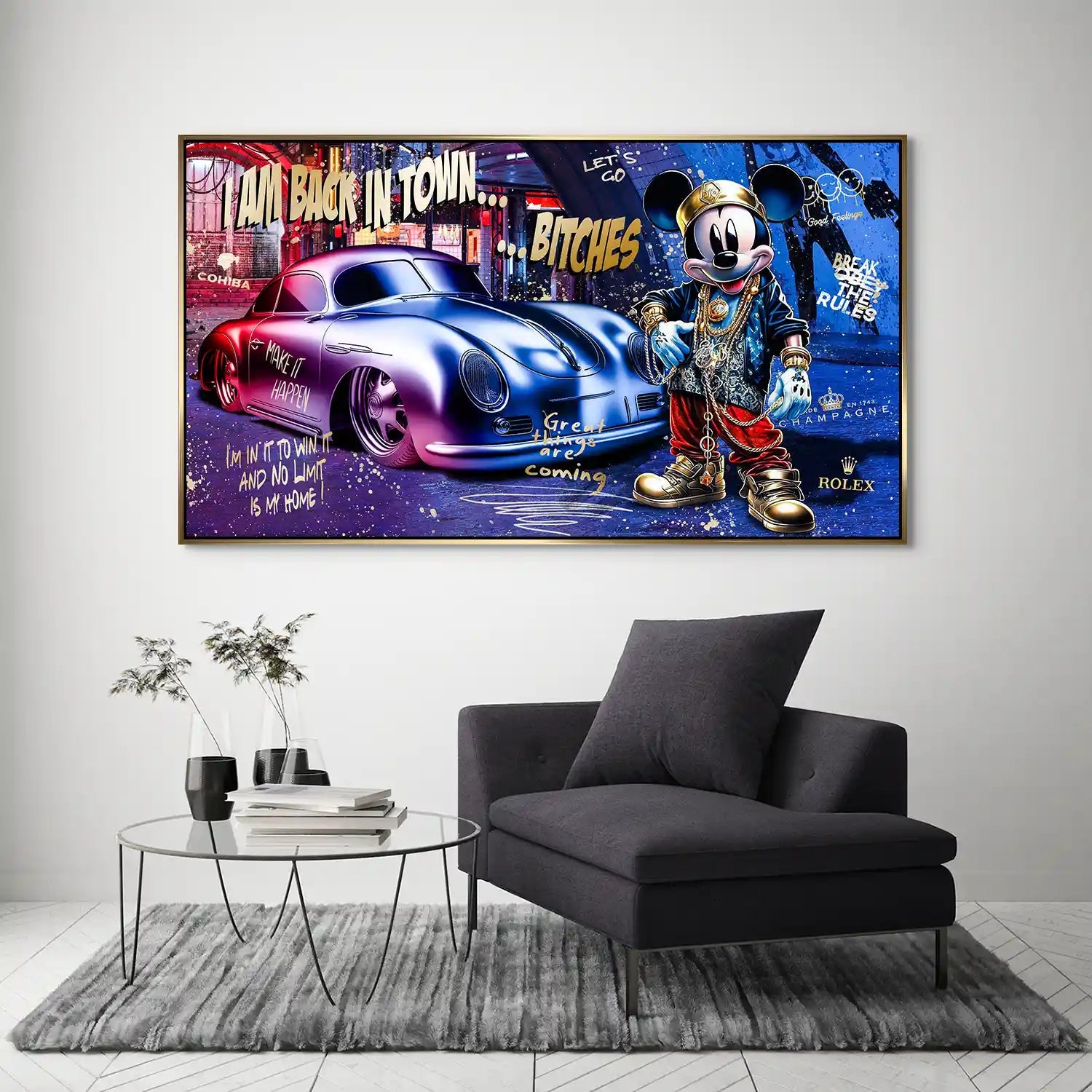 Micky Porsche 356 Pop Art Style Aludibond Bild INGALERIE