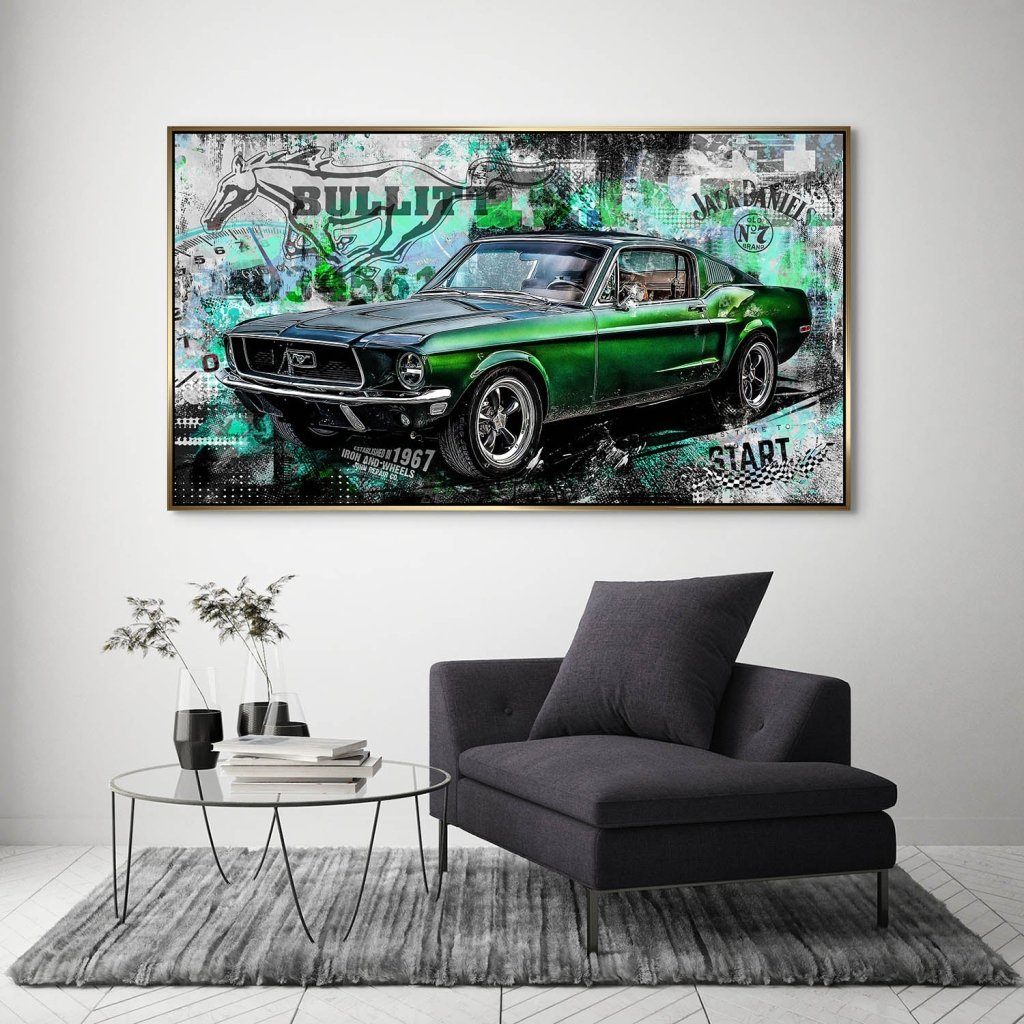 Ford Mustang Bullitt Style Aludibond Bild INGALERIE