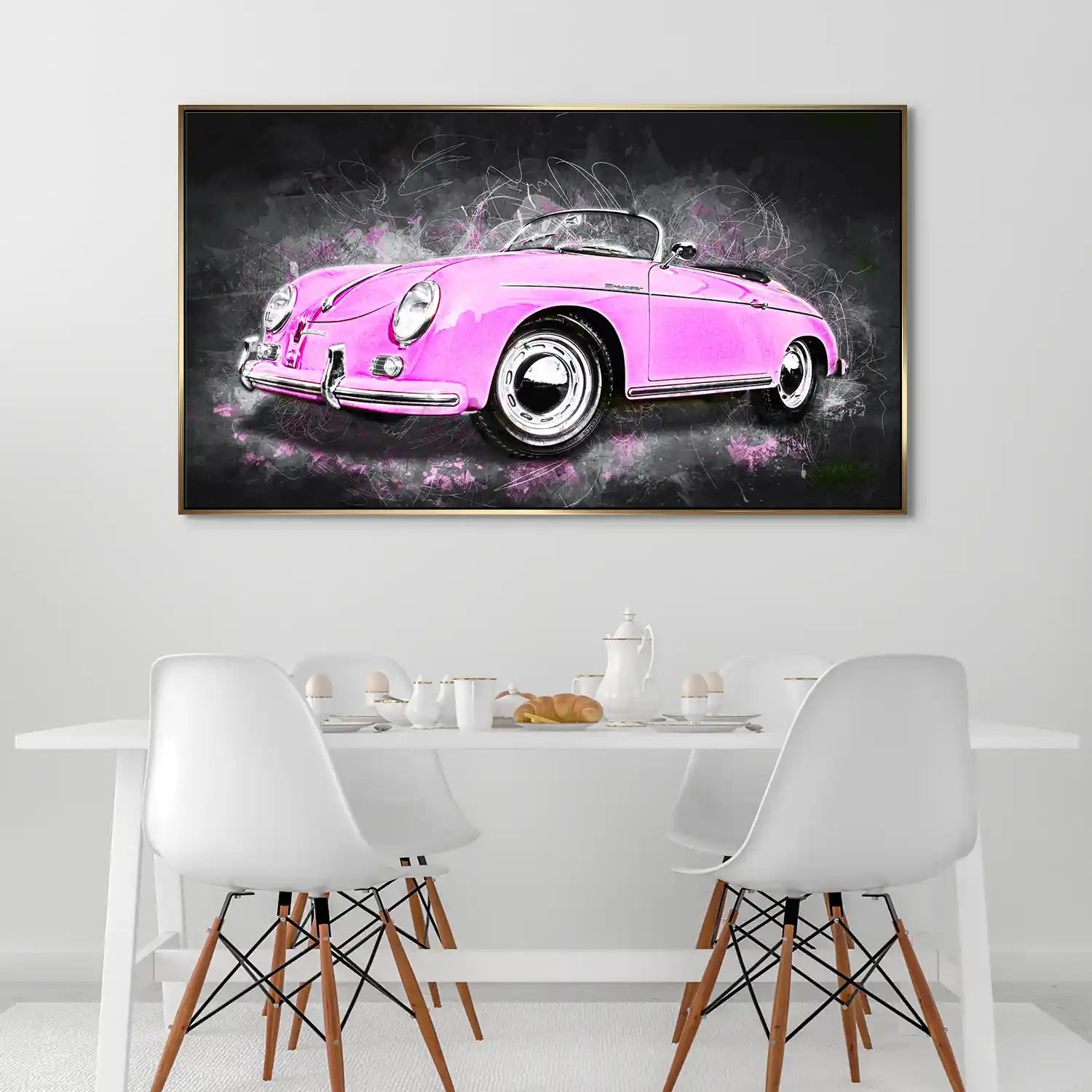 Pink Porsche Speedster Abstrakt Style Aludibond Bild INGALERIE