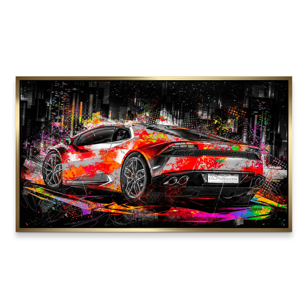 Lambo Huracan Pop Art Style Aludibond Bild INGALERIE