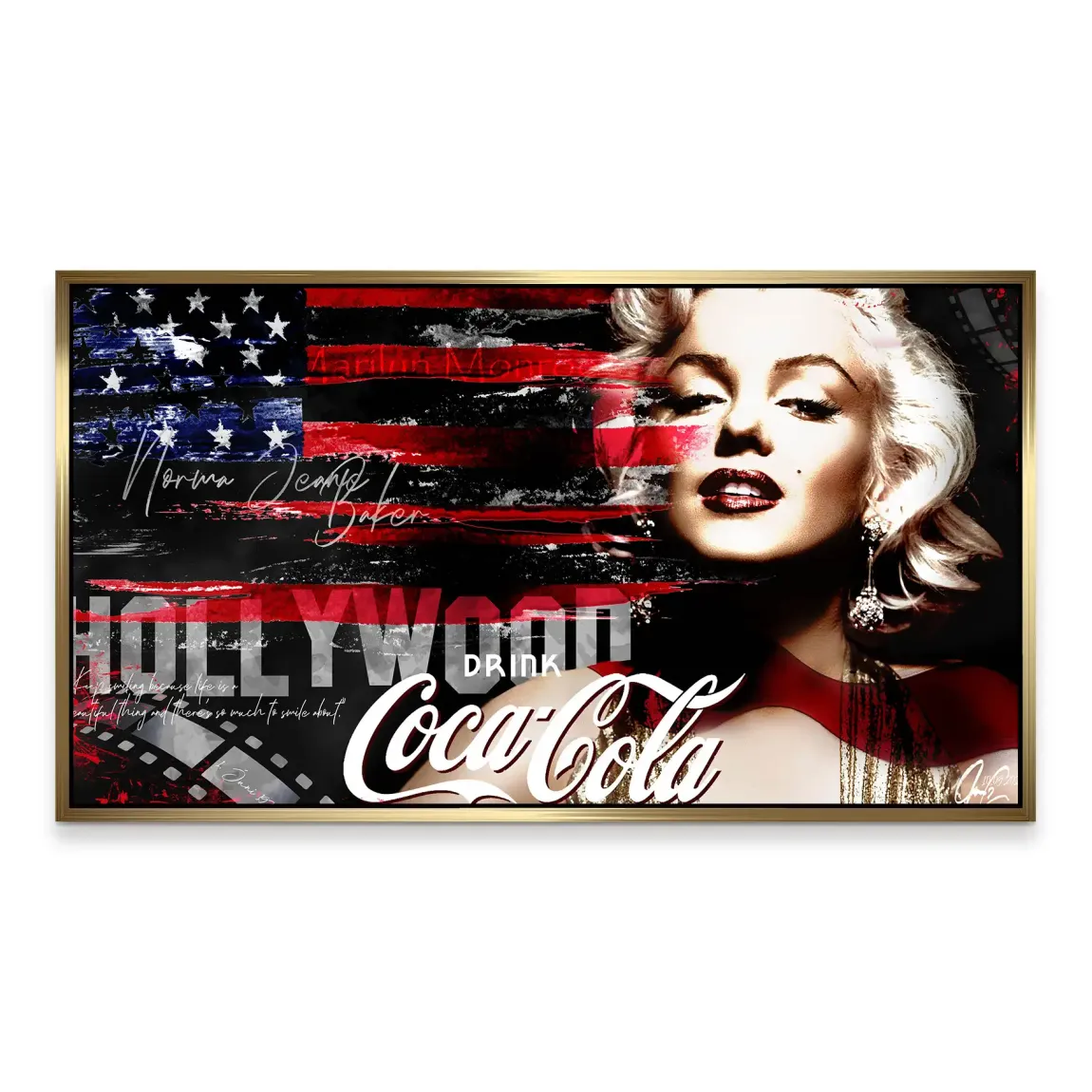 Marilyn Hollywood Glamour Aludibond Bild