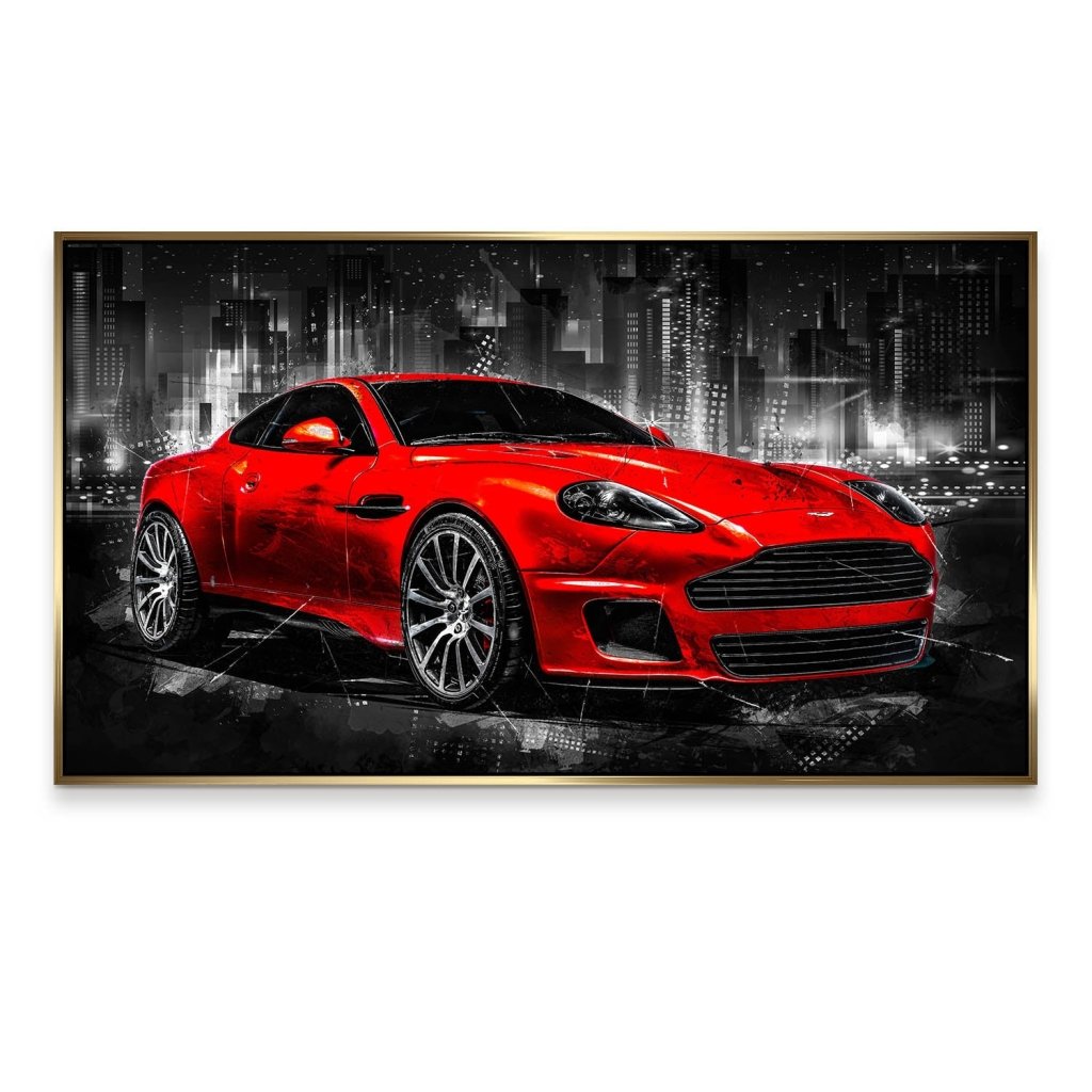 Aston Martin Abstrakt Red Style Aludibond Bild INGALERIE