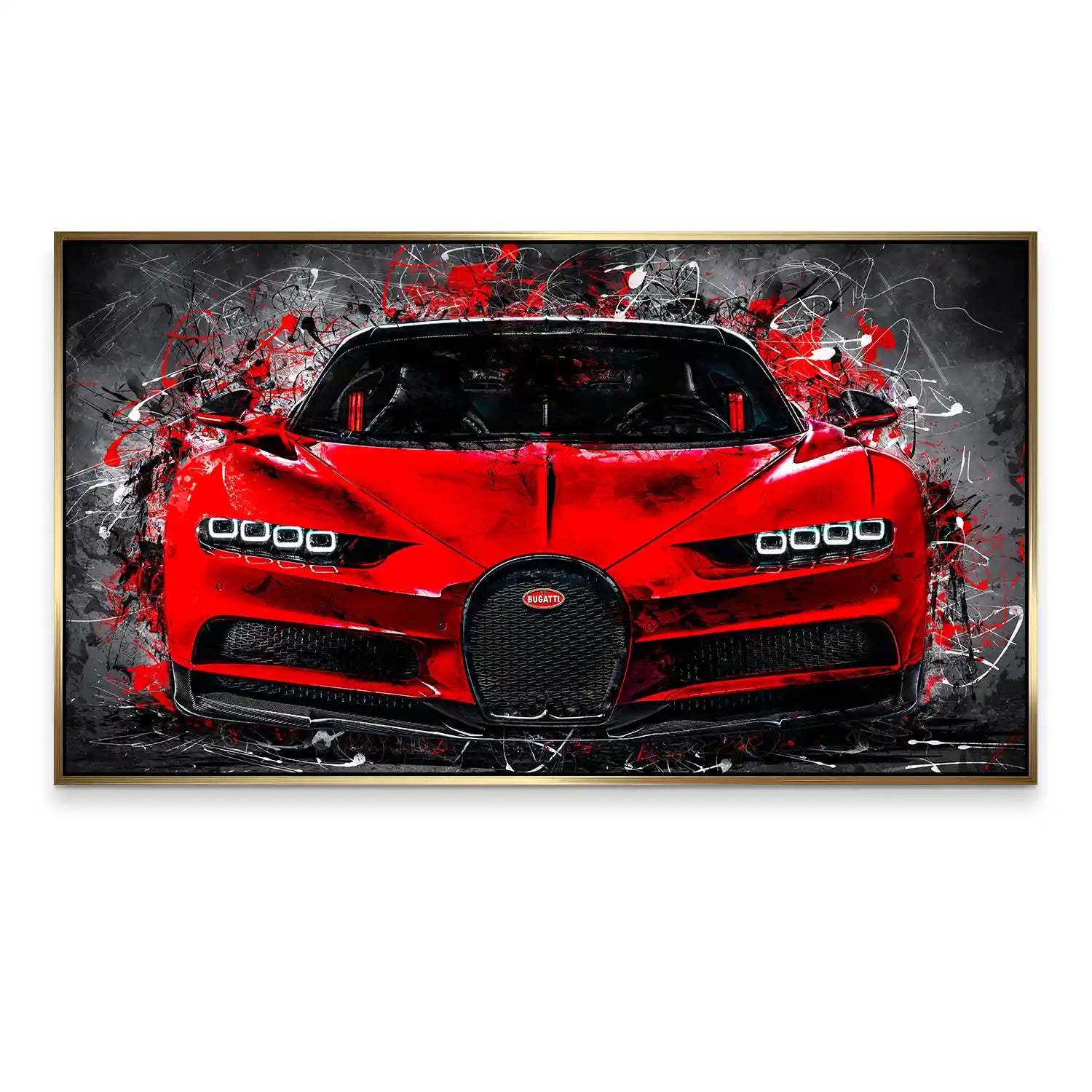 Bugatti Abstrakt Red Style Aludibond Bild INGALERIE