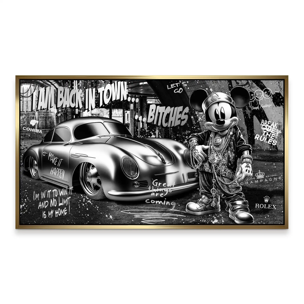 Micky Speedster 356 Pop Art Style Aludibond Bild INGALERIE
