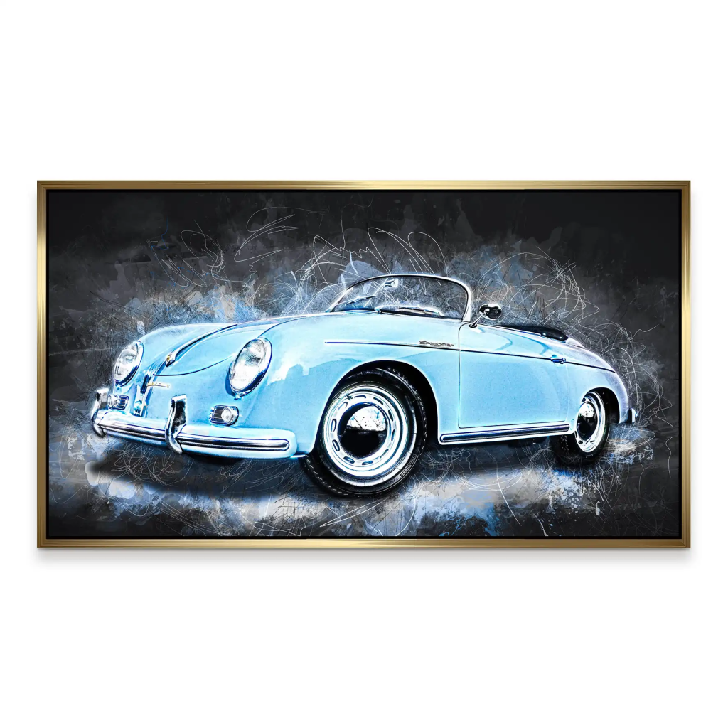 Blue Porsche Speedster Abstrakt Style Aludibond Bild INGALERIE