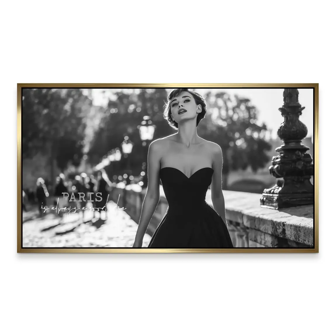 Audrey walk in Paris Aludibond Bild