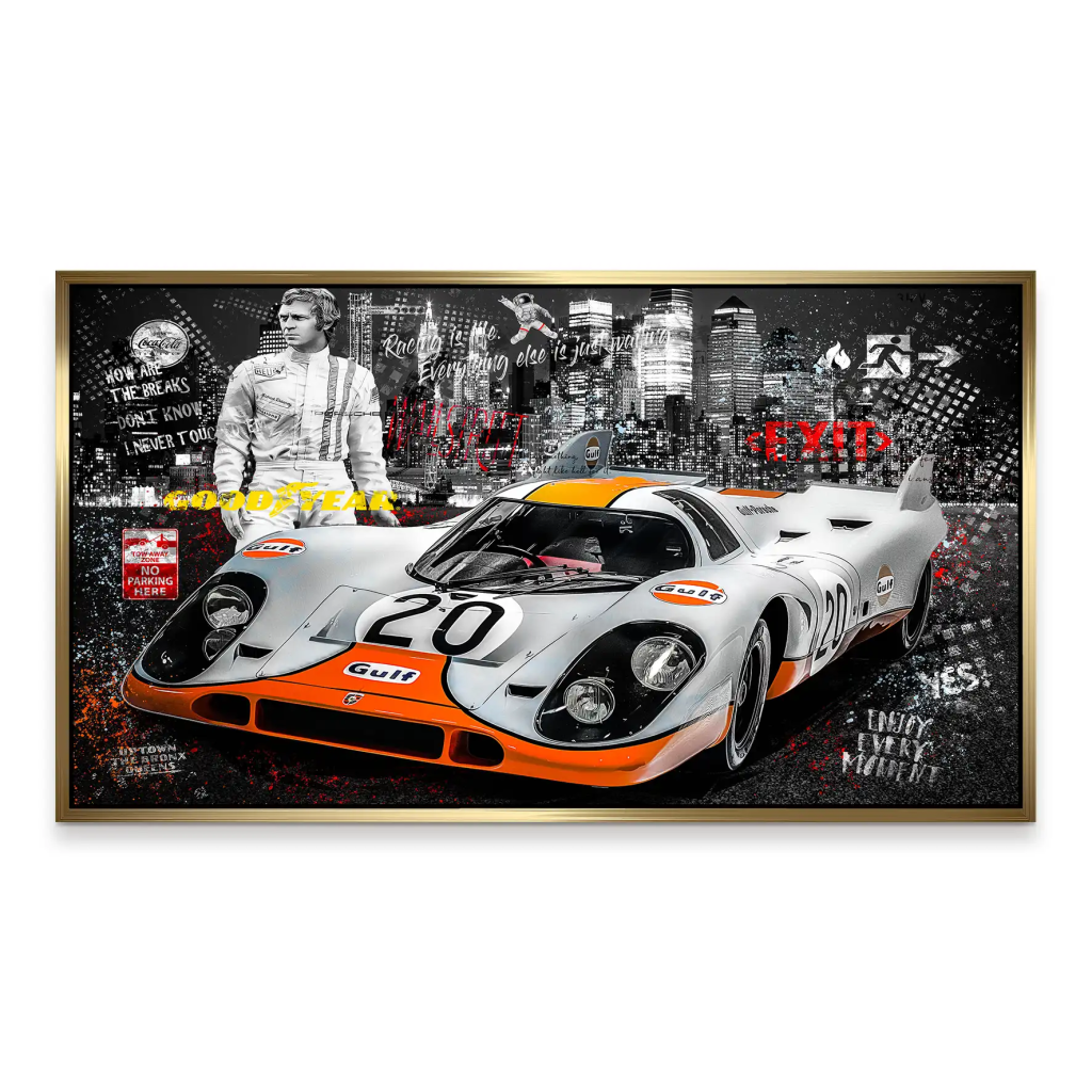 Steve McQueen Porsche 917 Black Style Aludibond Bild INGALERIE