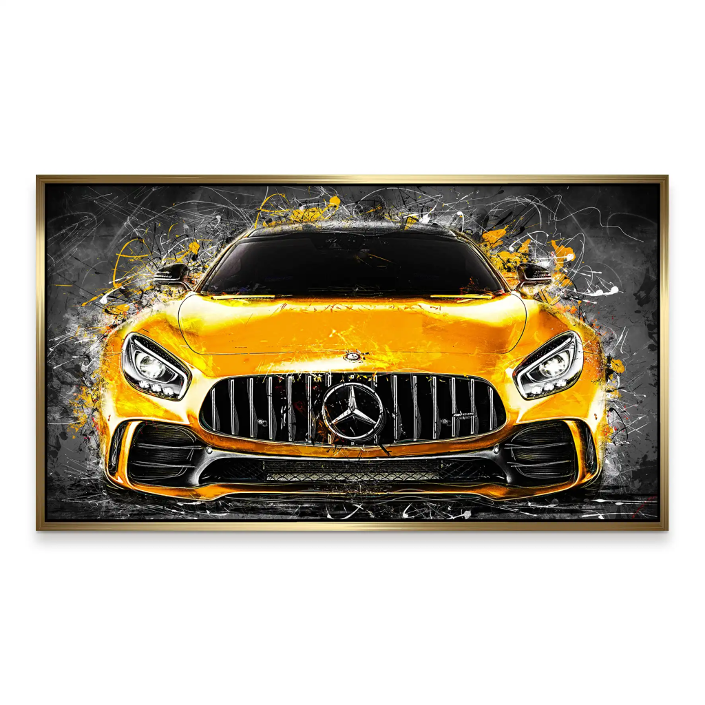 Mercedes AMG GT Yellow Style Style Aludibond Bild INGALERIE