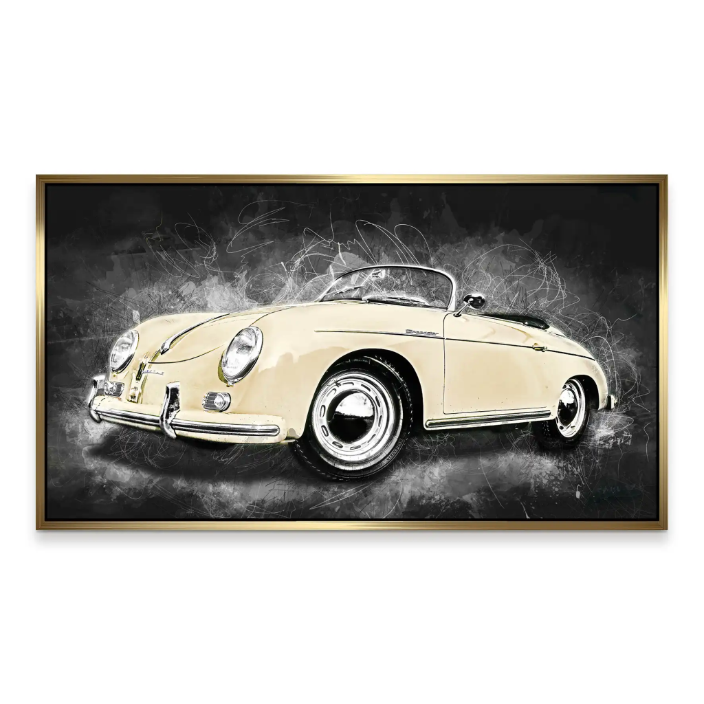 Retro Porsche Speedster Abstrakt Style Aludibond Bild INGALERIE