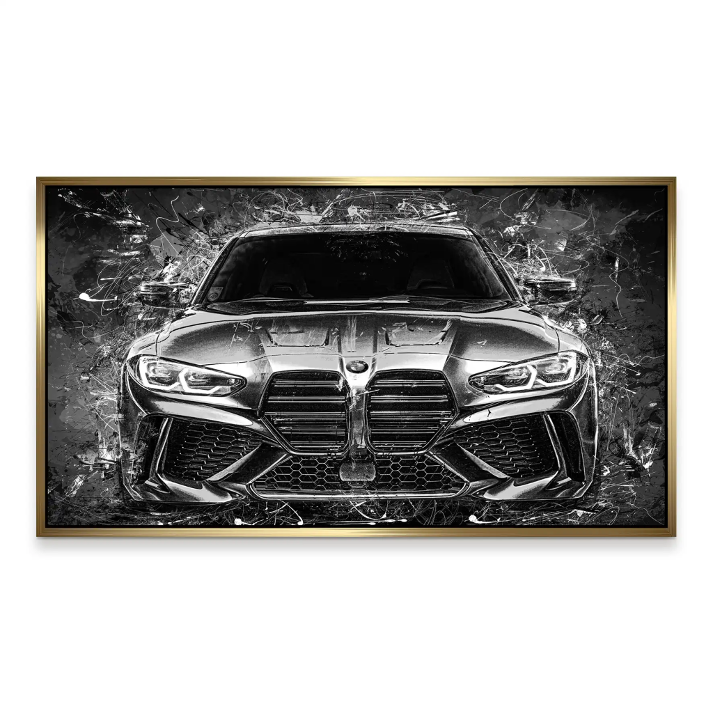 BMW M4 Abstrakt Black Style Aludibond Bild INGALERIE