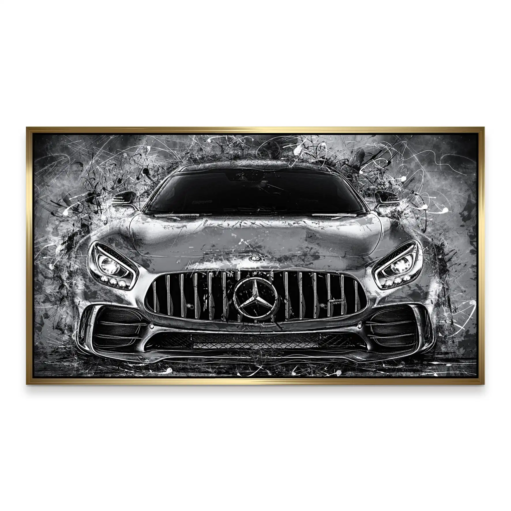 Mercedes AMG GT Silver Style Aludibond Bild INGALERIE