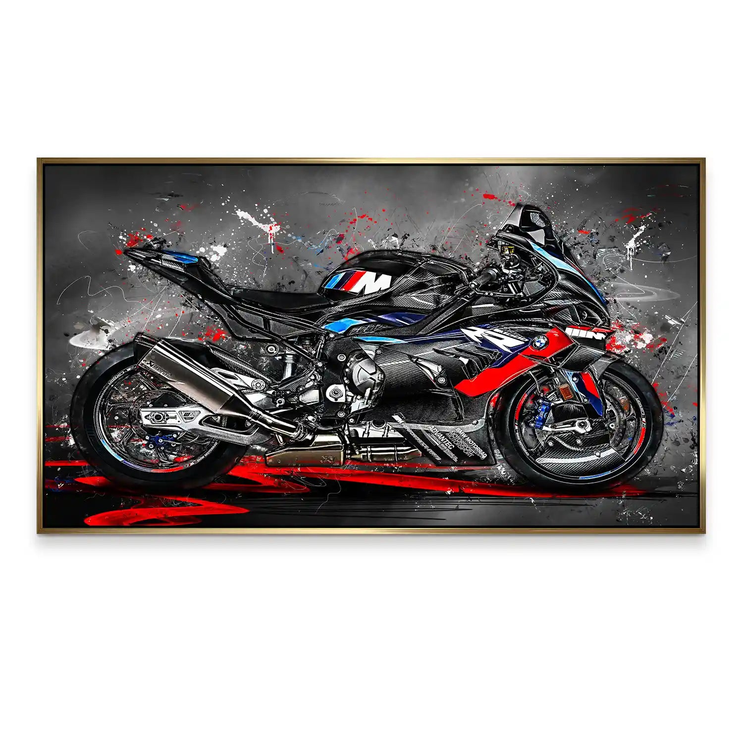 BMW M1000 Motorrad Abstrakt Black Style Aludibond Bild INGALERIE