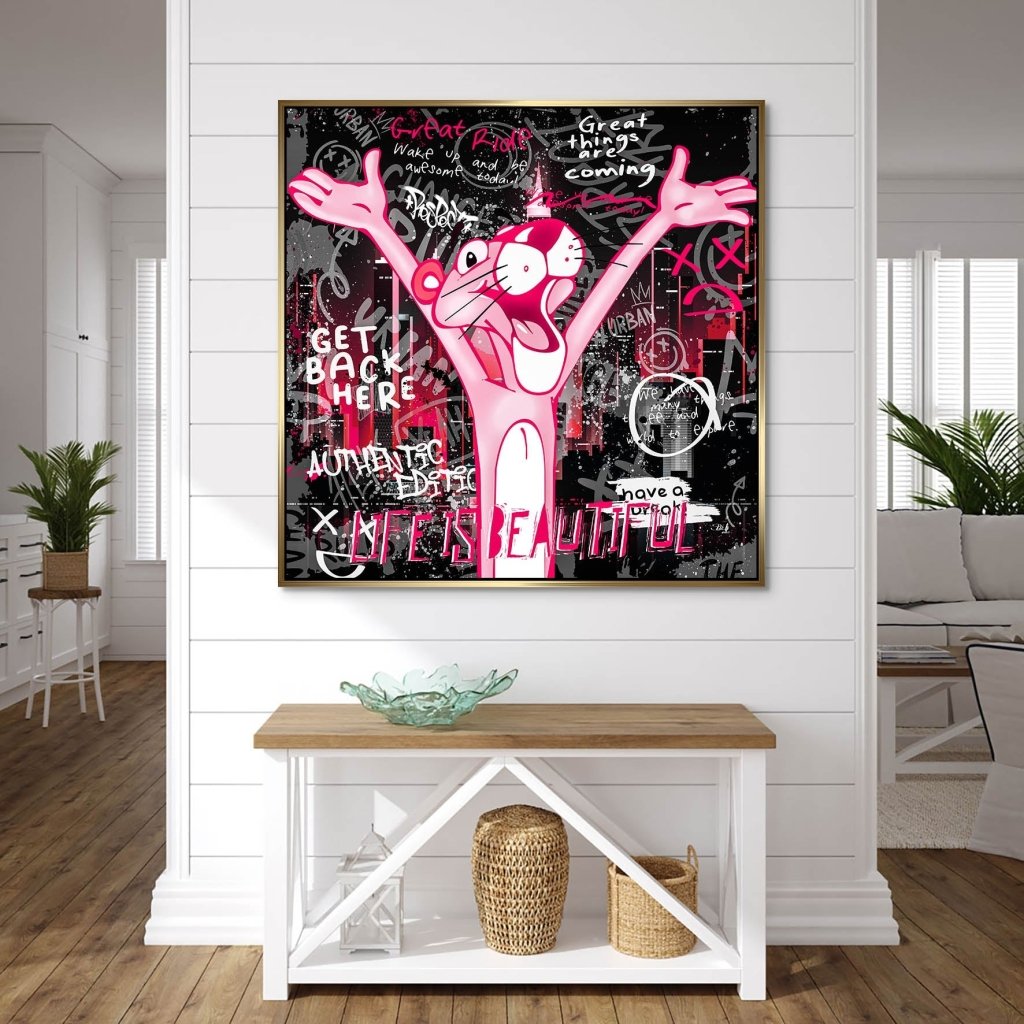 Pink Panther Pop Art AluDibond Bild INGALERIE