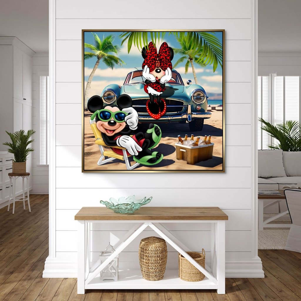 Micky & Minnie Beach AluDibond Bild INGALERIE