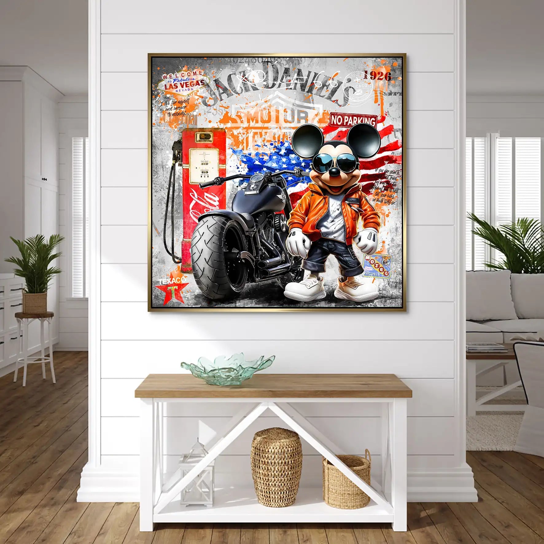 Harley Micky Maus Pop Art AluDibond Bild INGALERIE