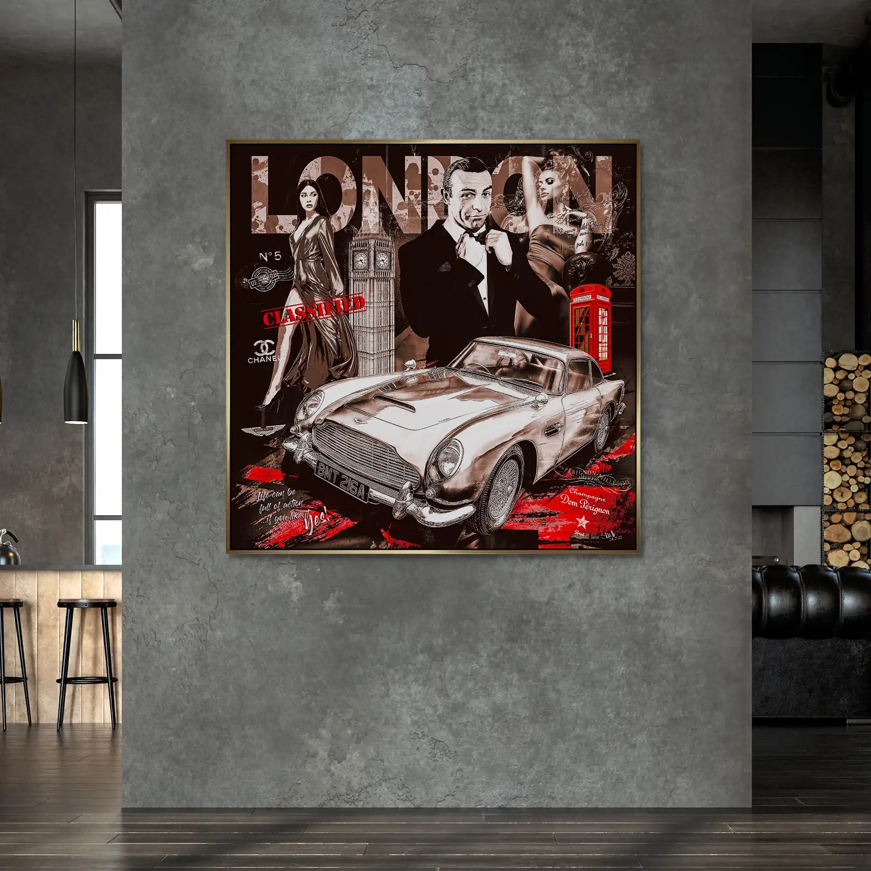 James Bond Vintage Connery Style AluDibond Bild INGALERIE