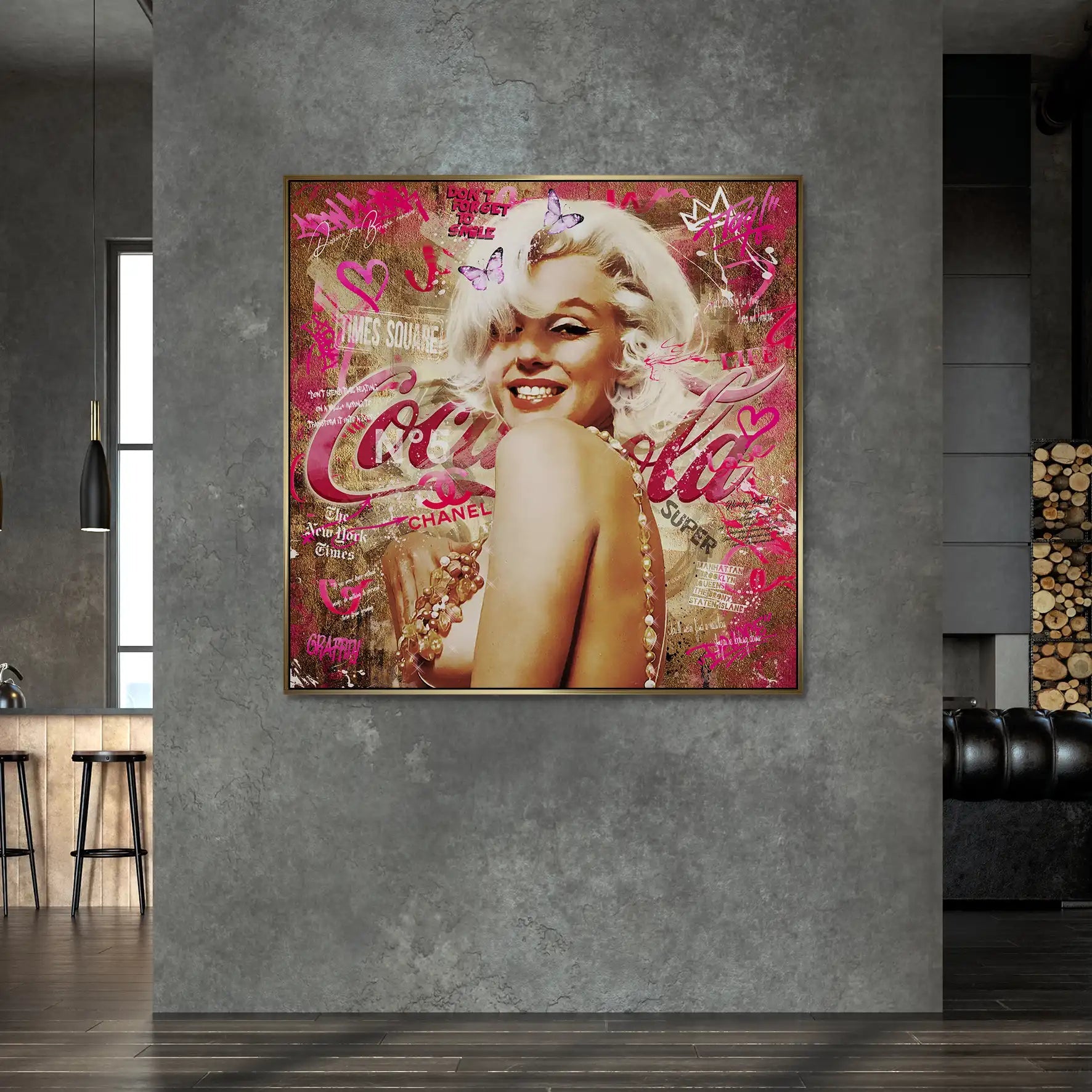 Marilyn Monroe Graffiti Style AluDibond Bild INGALERIE