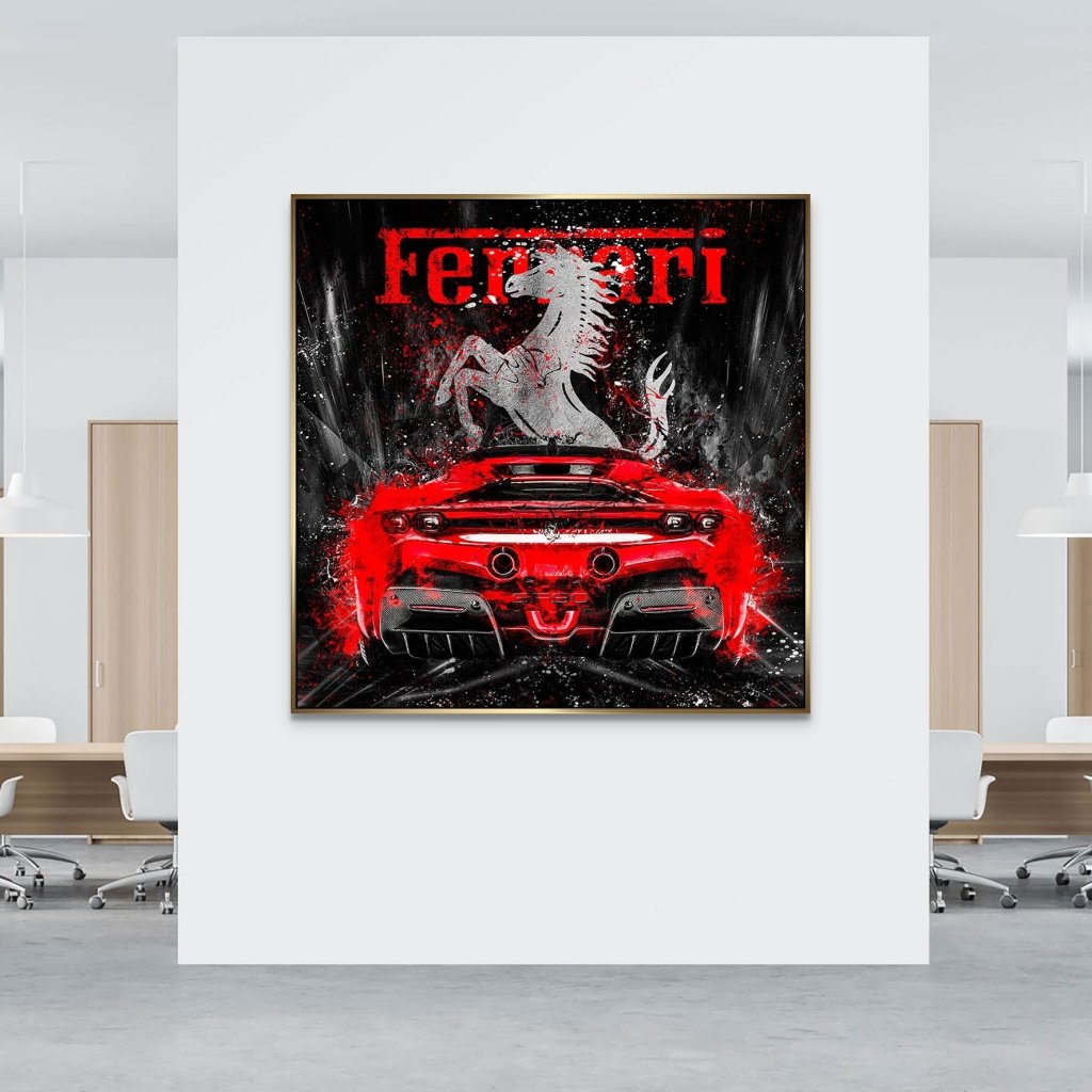 Ferrari SF90 Abstrakt AluDibond Bild INGALERIE