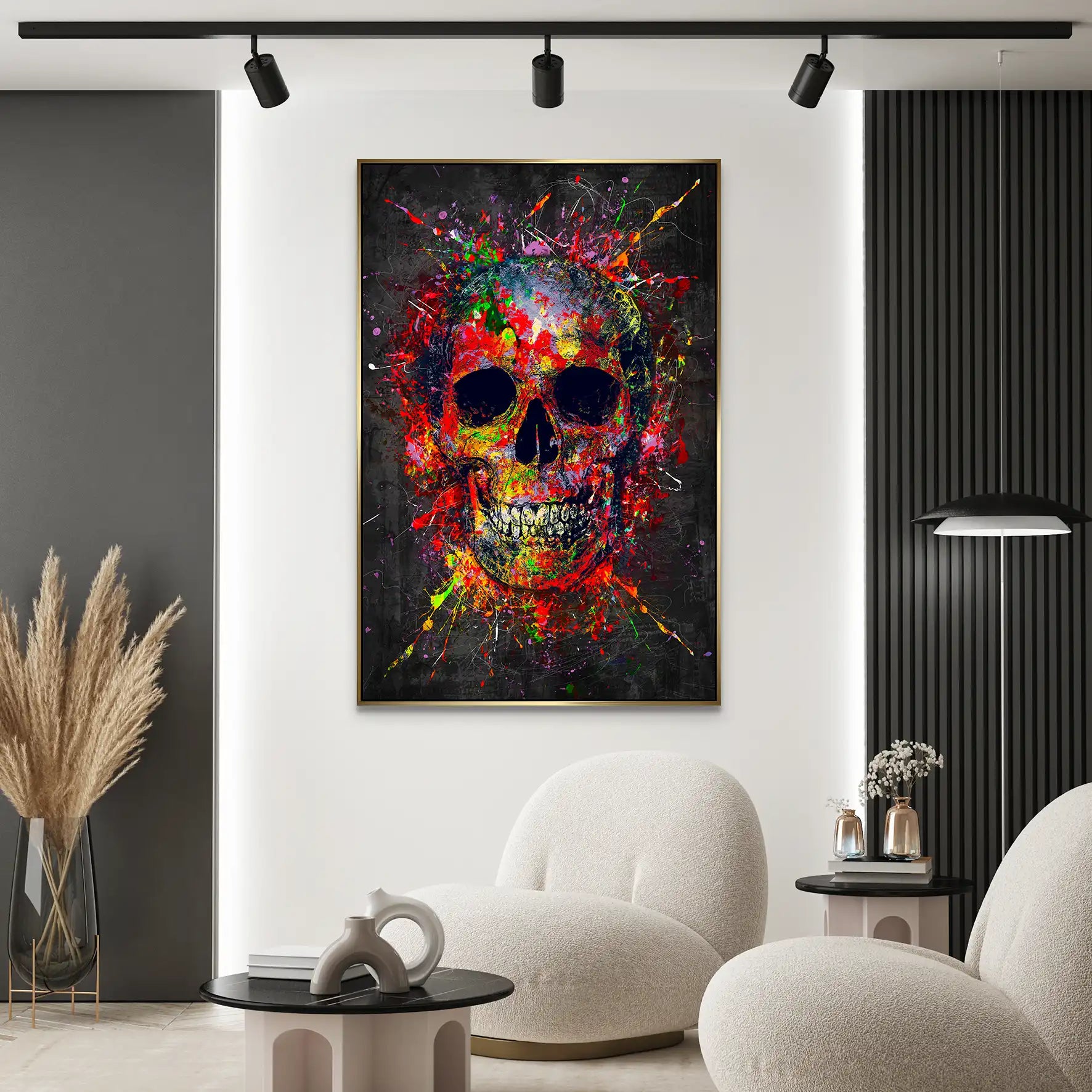 Totenkopf Abstrakt Art AluDibond Bild INGALERIE