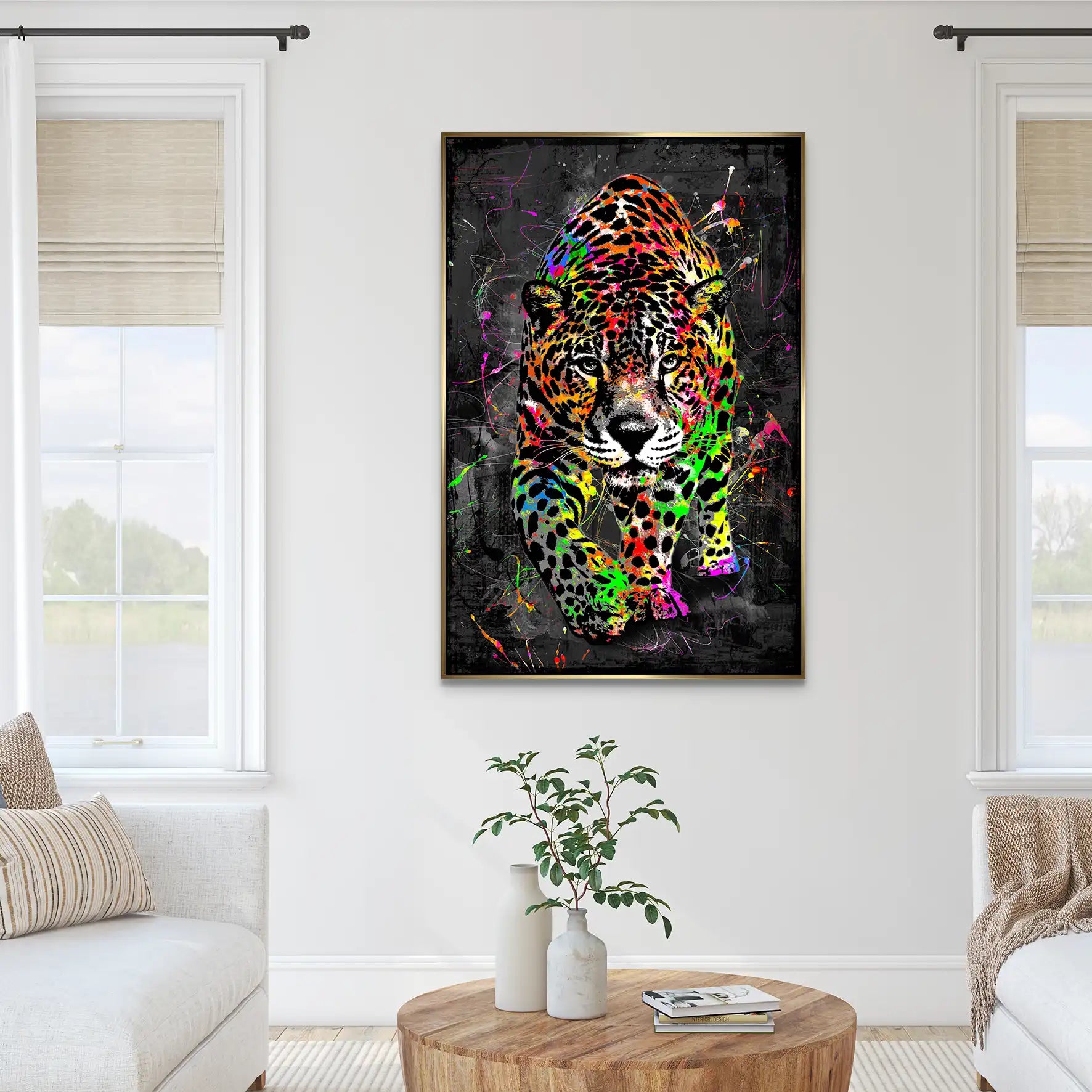 Leopard Abstrakt Color Style AluDibond Bild INGALERIE