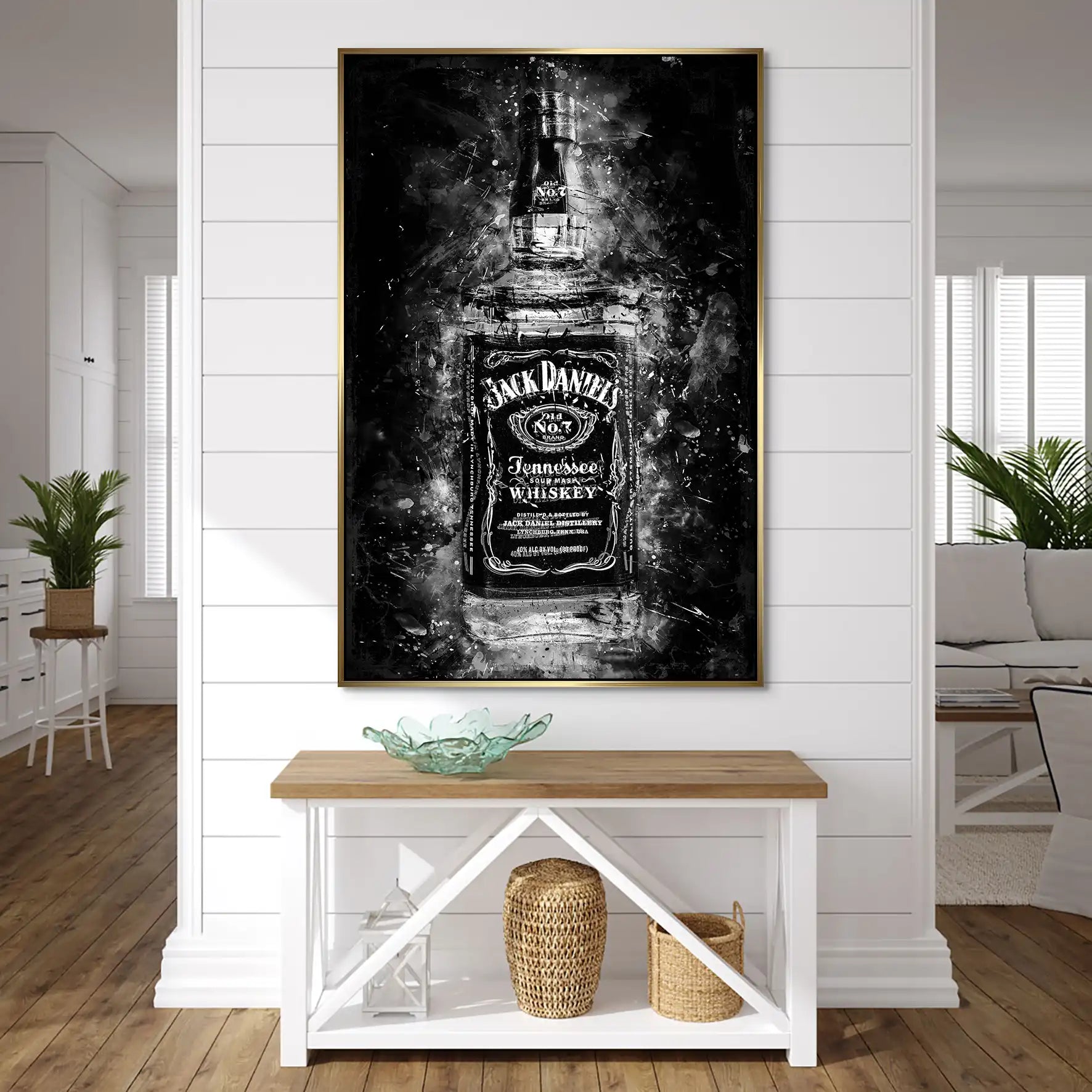 Jack Whisky Abstrakt Dark AluDibond Bild INGALERIE