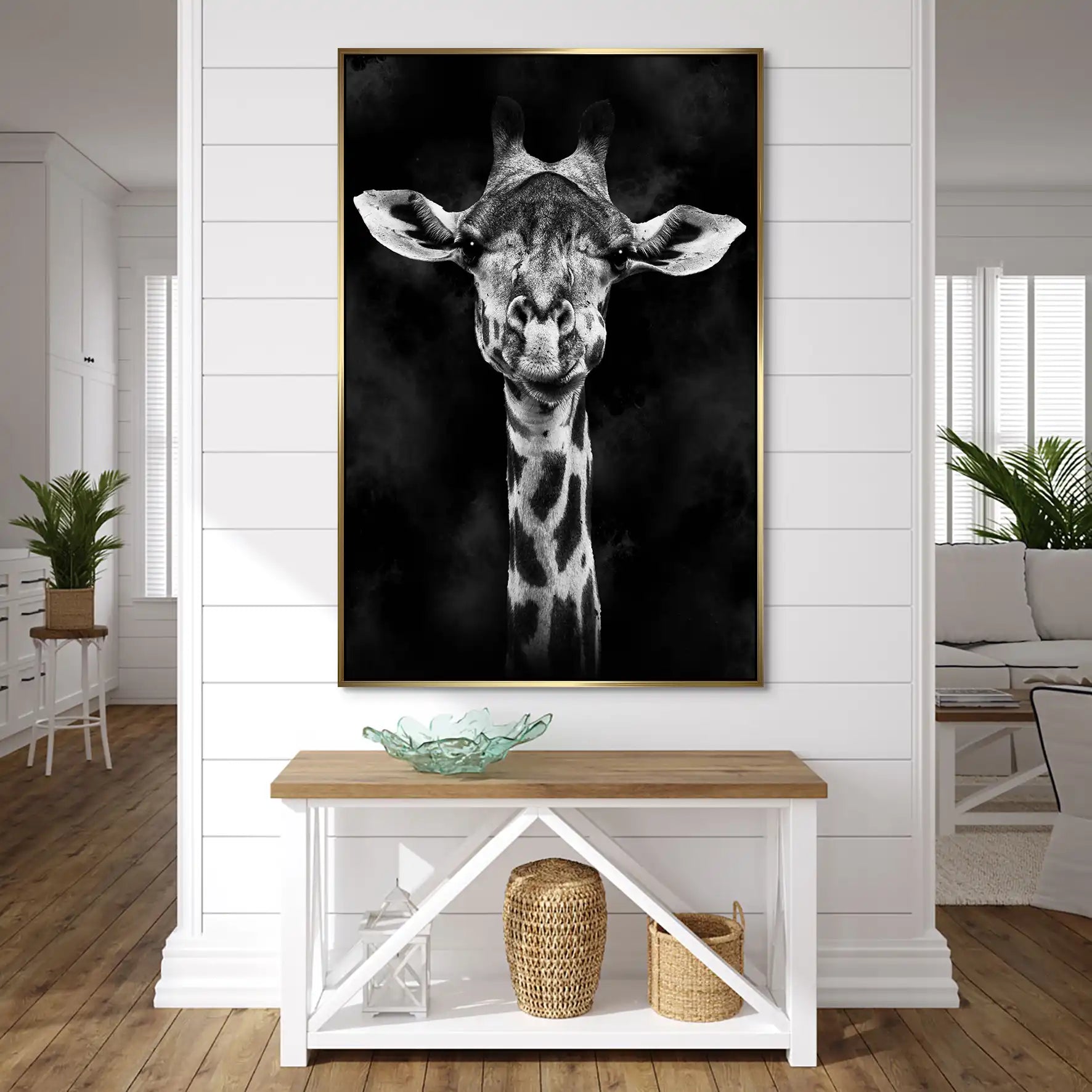 Giraffe Abstrakt Black Style AluDibond Bild INGALERIE