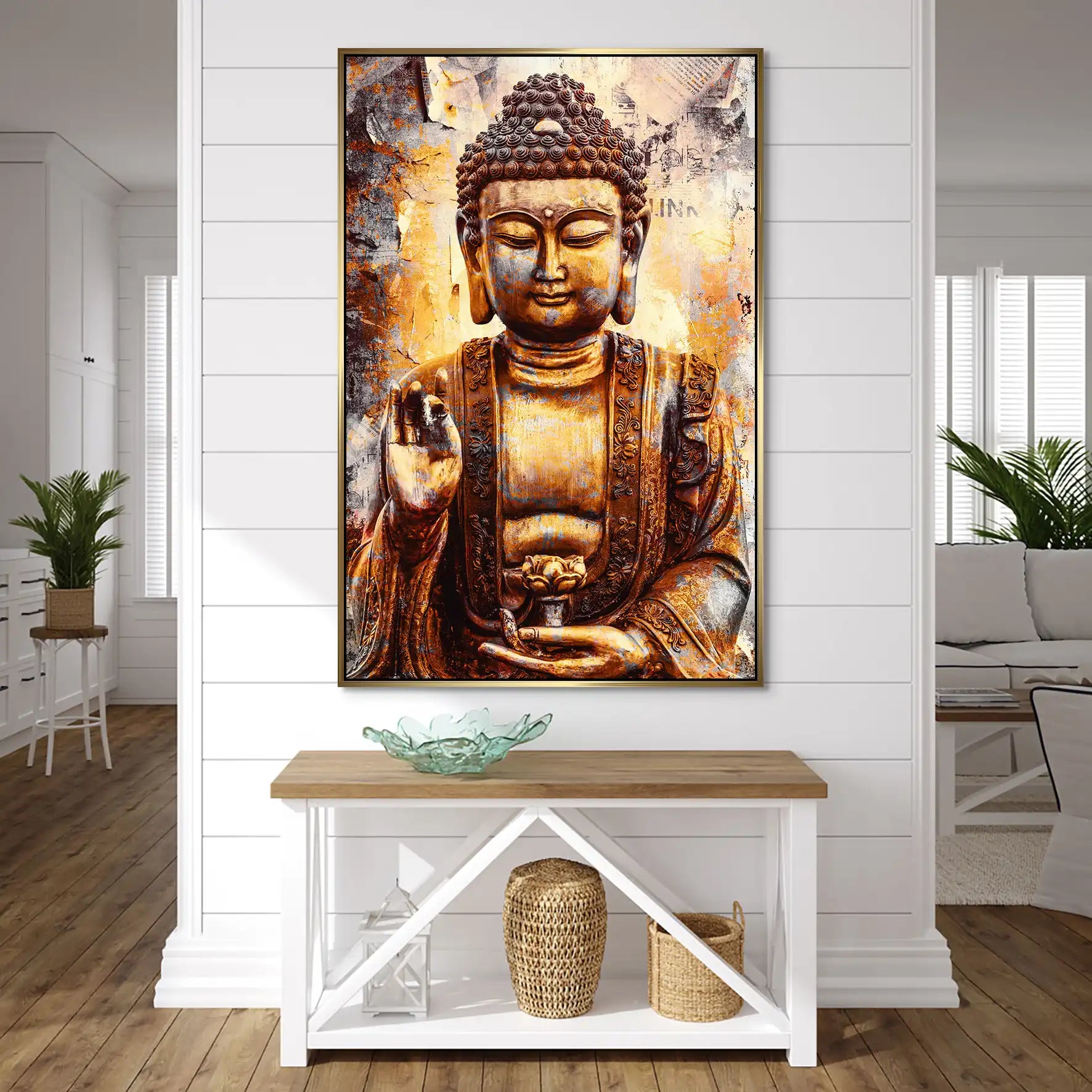 Buddha Retro Style AluDibond Bild INGALERIE