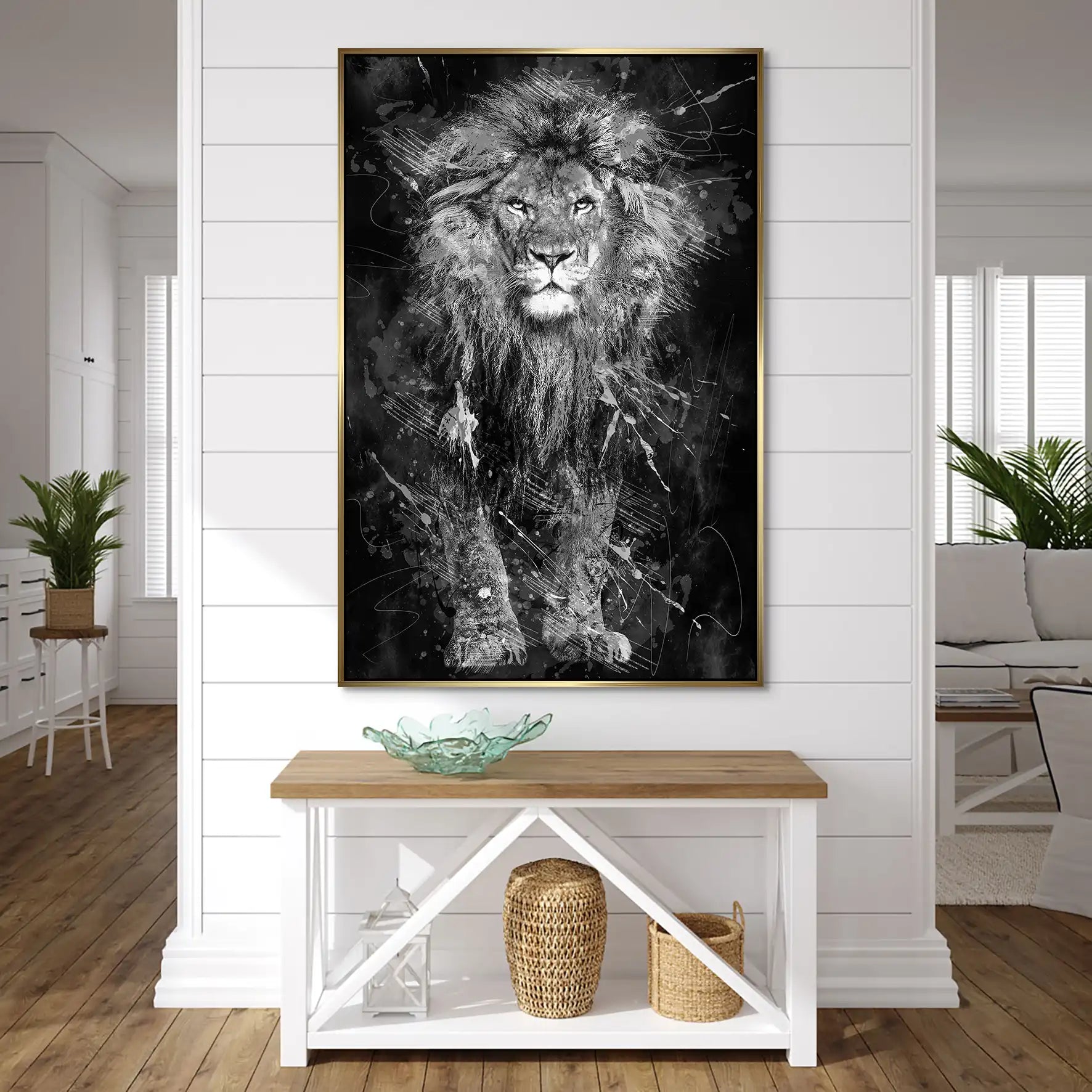 Lion Dark Splash AluDibond Bild INGALERIE