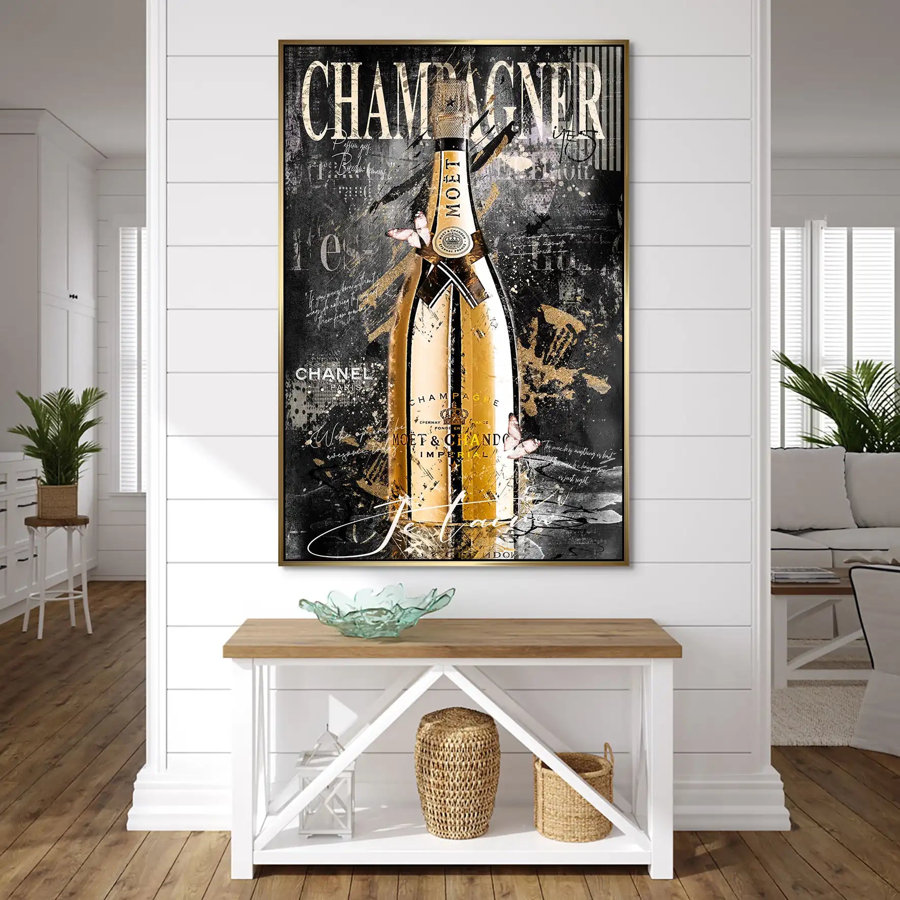 Champagner Je Taime AluDibond Bild INGALERIE