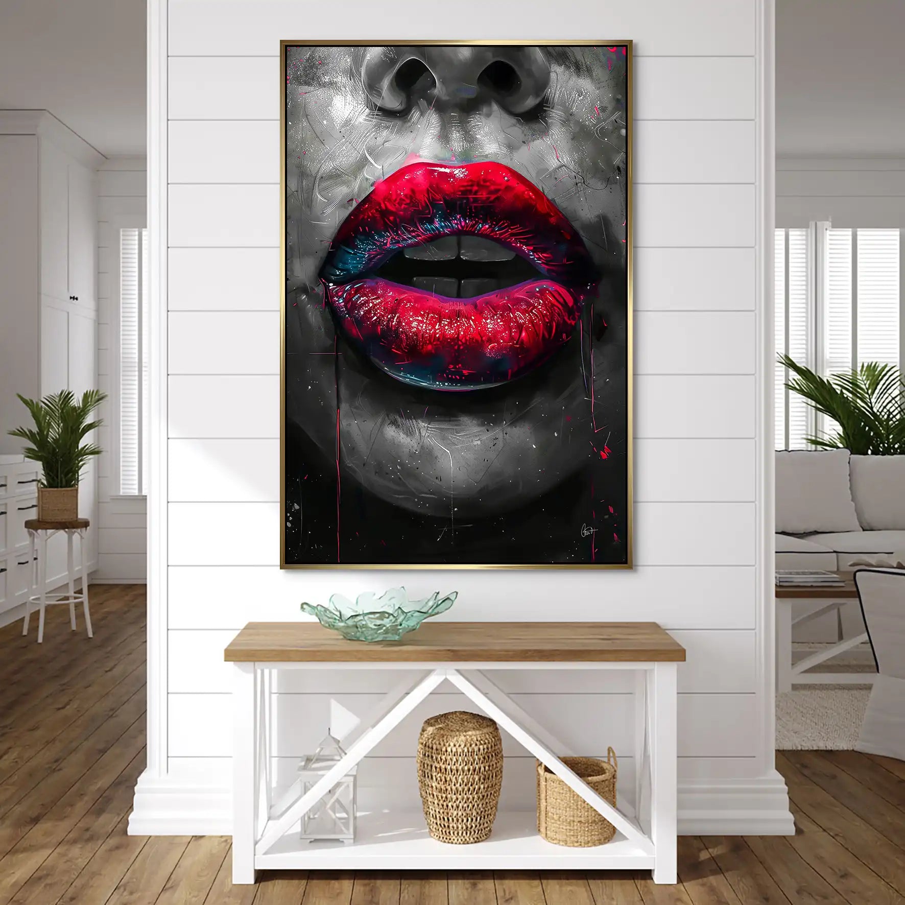 Abstrakt Red Lips AluDibond Bild INGALERIE