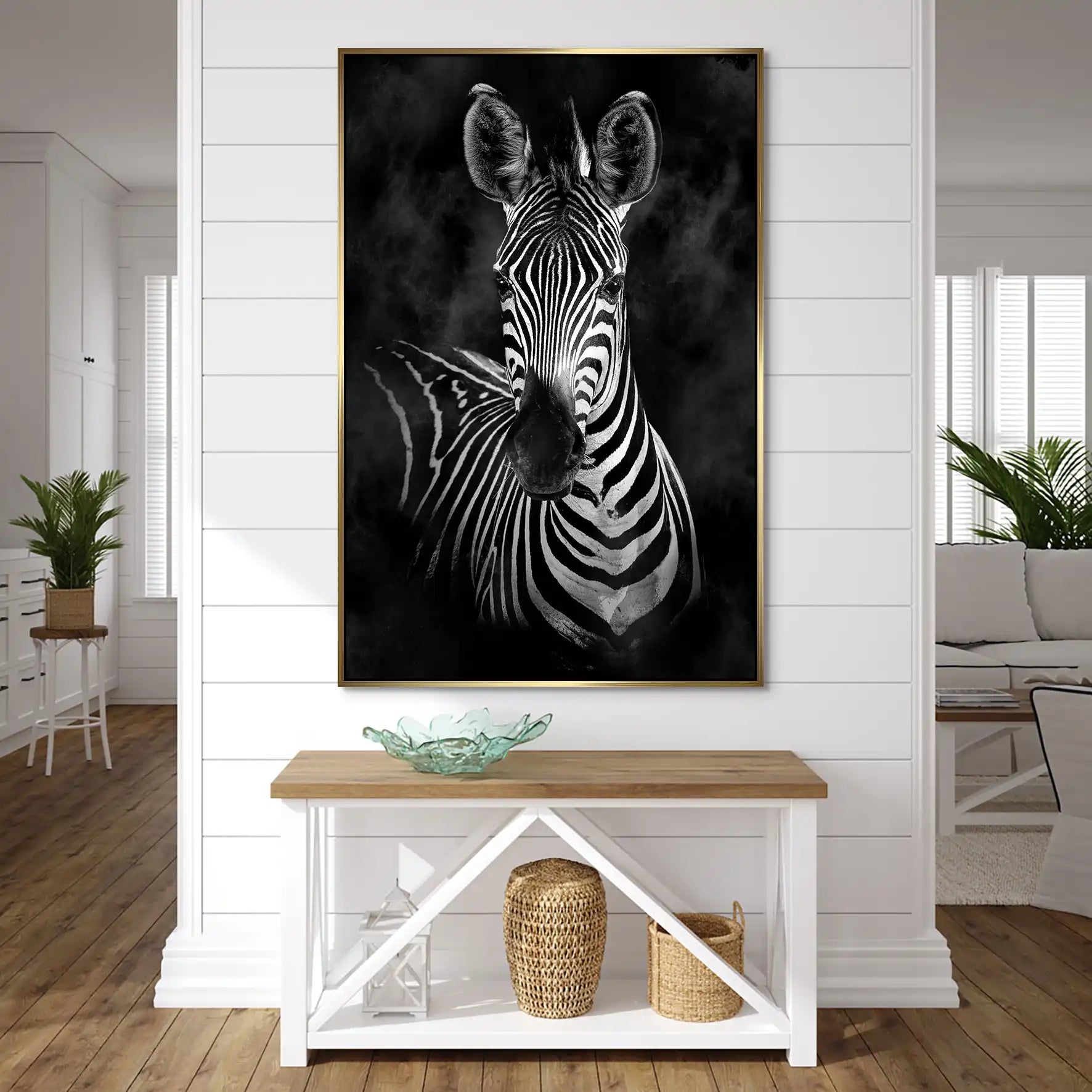 Zebra Black Style AluDibond Bild INGALERIE