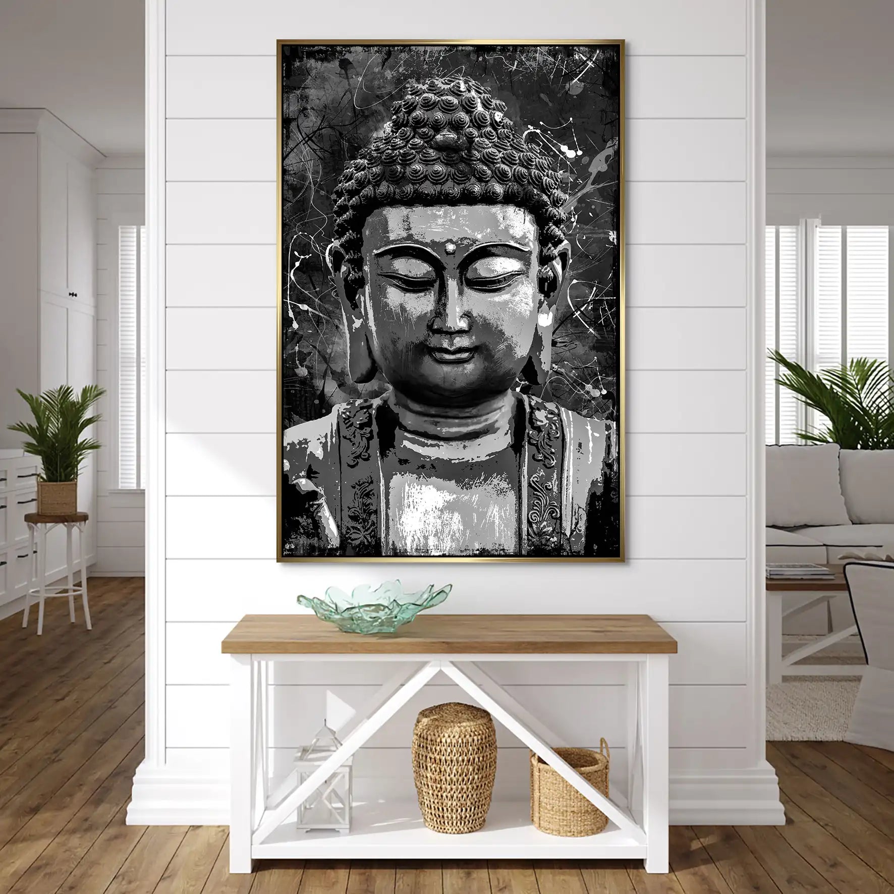 Buddha Black Abstrakt AluDibond Bild INGALERIE